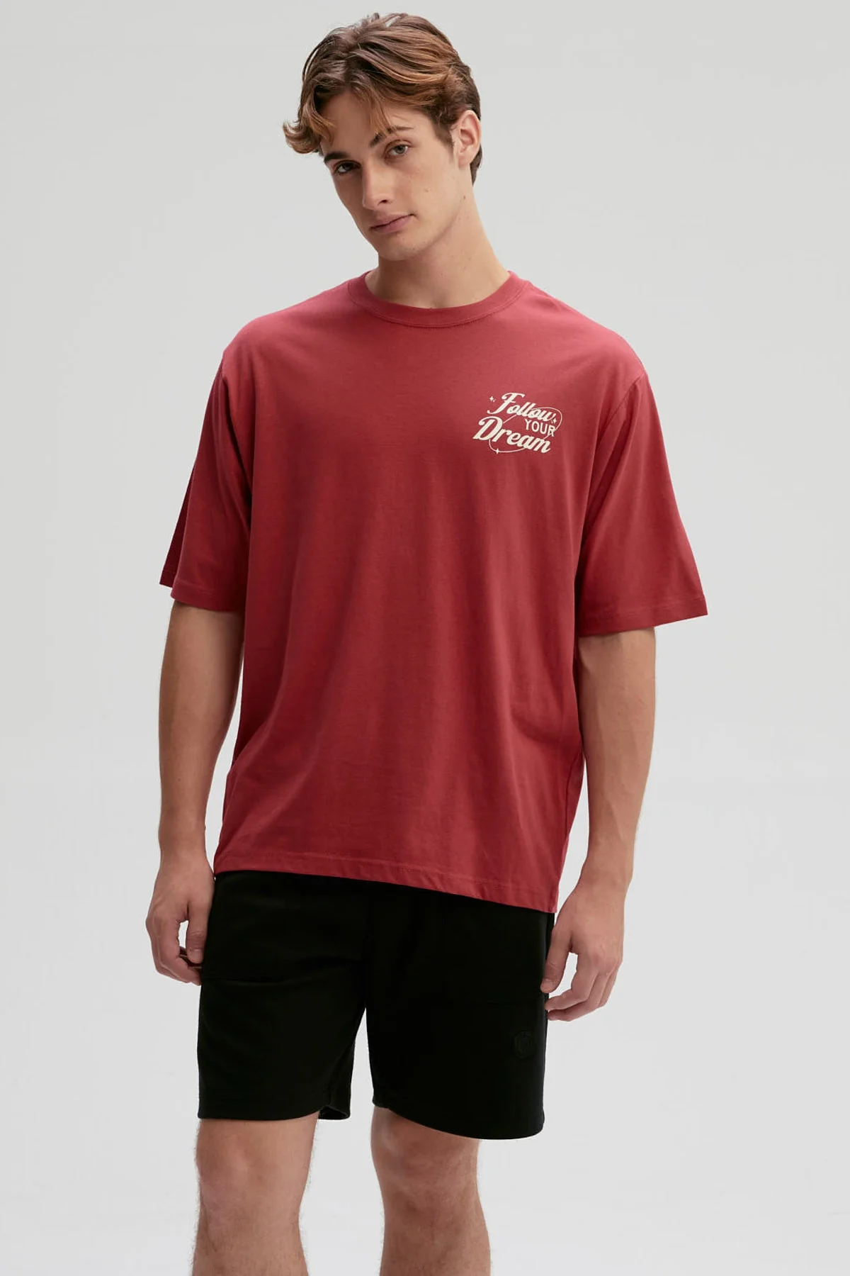 Polera Hombre Doble Print Rojo - Image 3