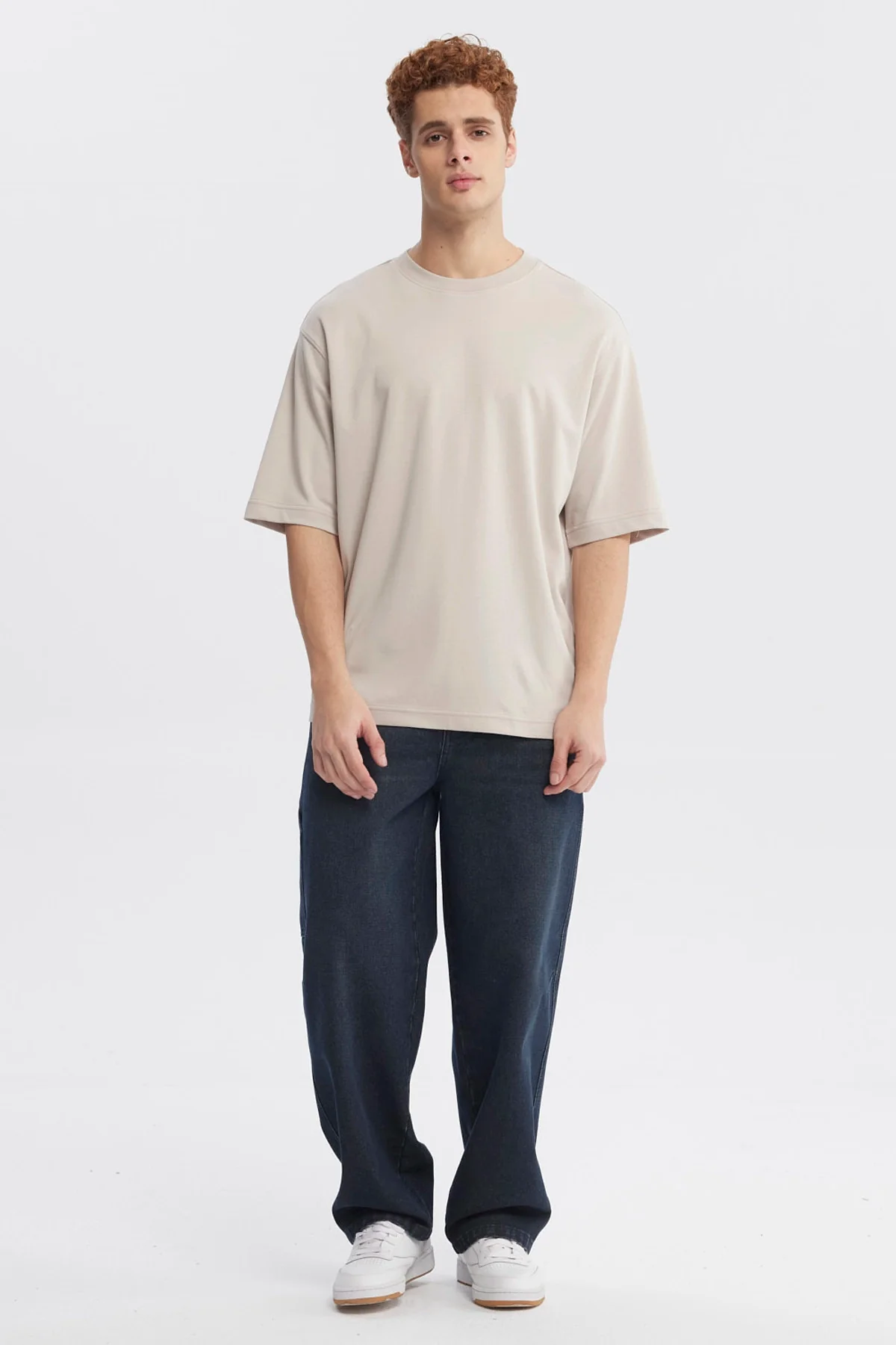 Polera Hombre Overside Fit Beige Oscuro - Image 4