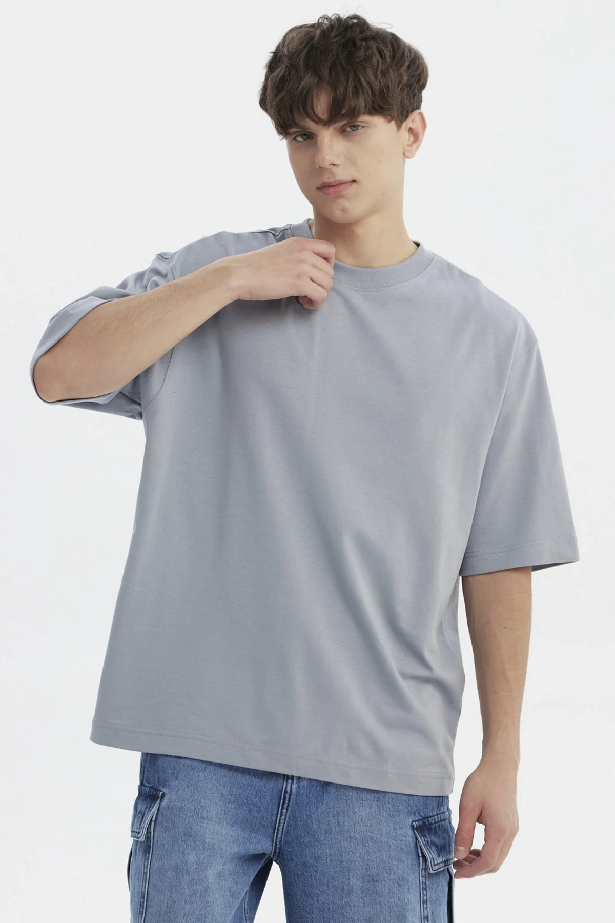 Polera Hombre Overside Fit Celeste