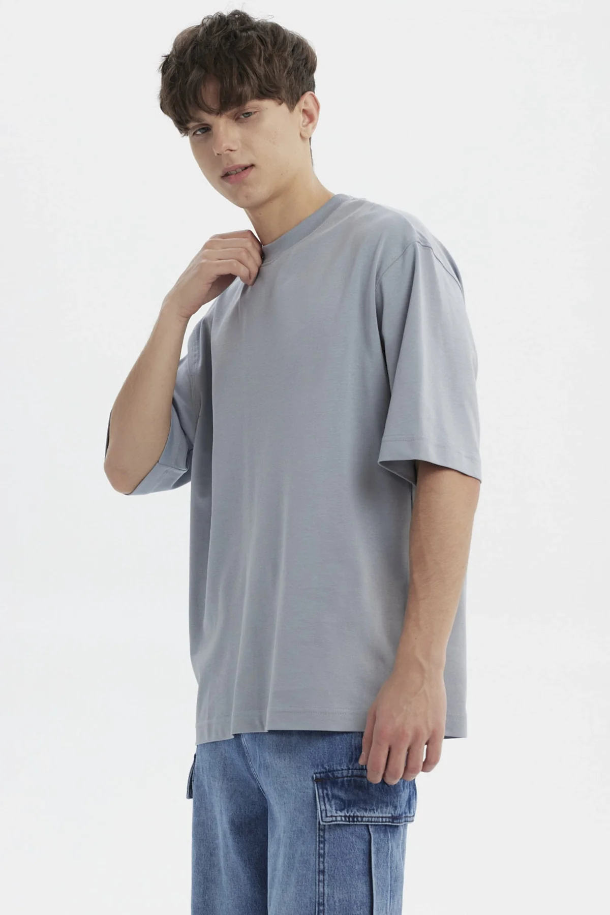 Polera Hombre Overside Fit Celeste - Image 2