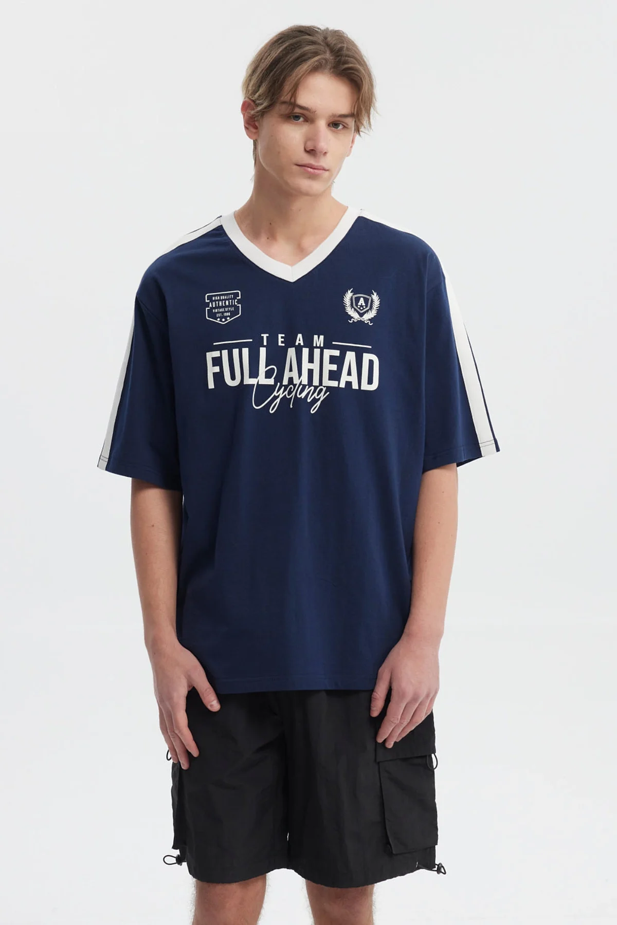 Polera Hombre Oversize Azul
