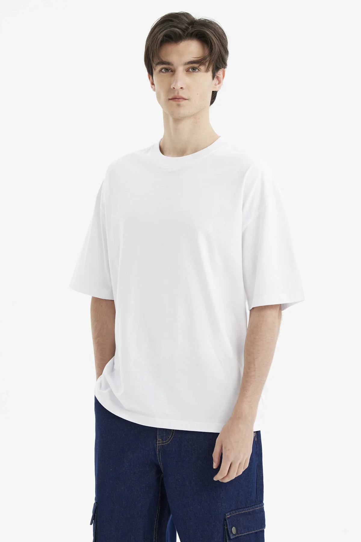 Polera Hombre Oversize Blanco