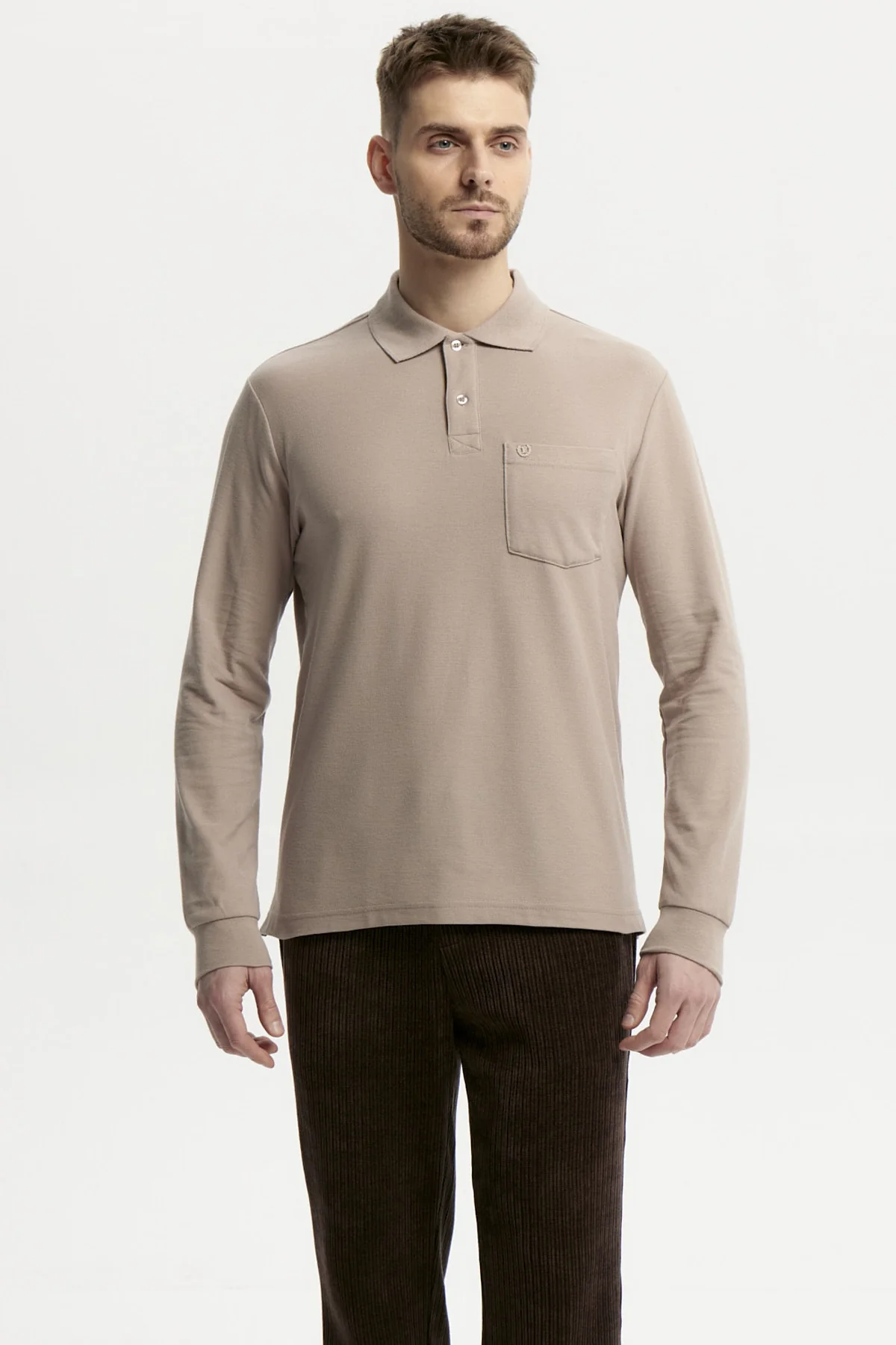 Polera Hombre Pique Básica Beige
