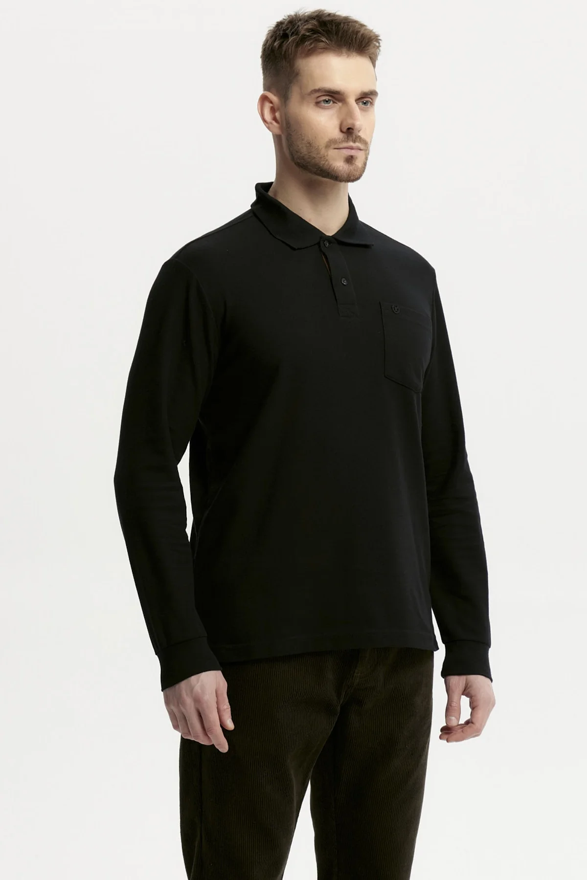 Polera Hombre Pique Básica Negro