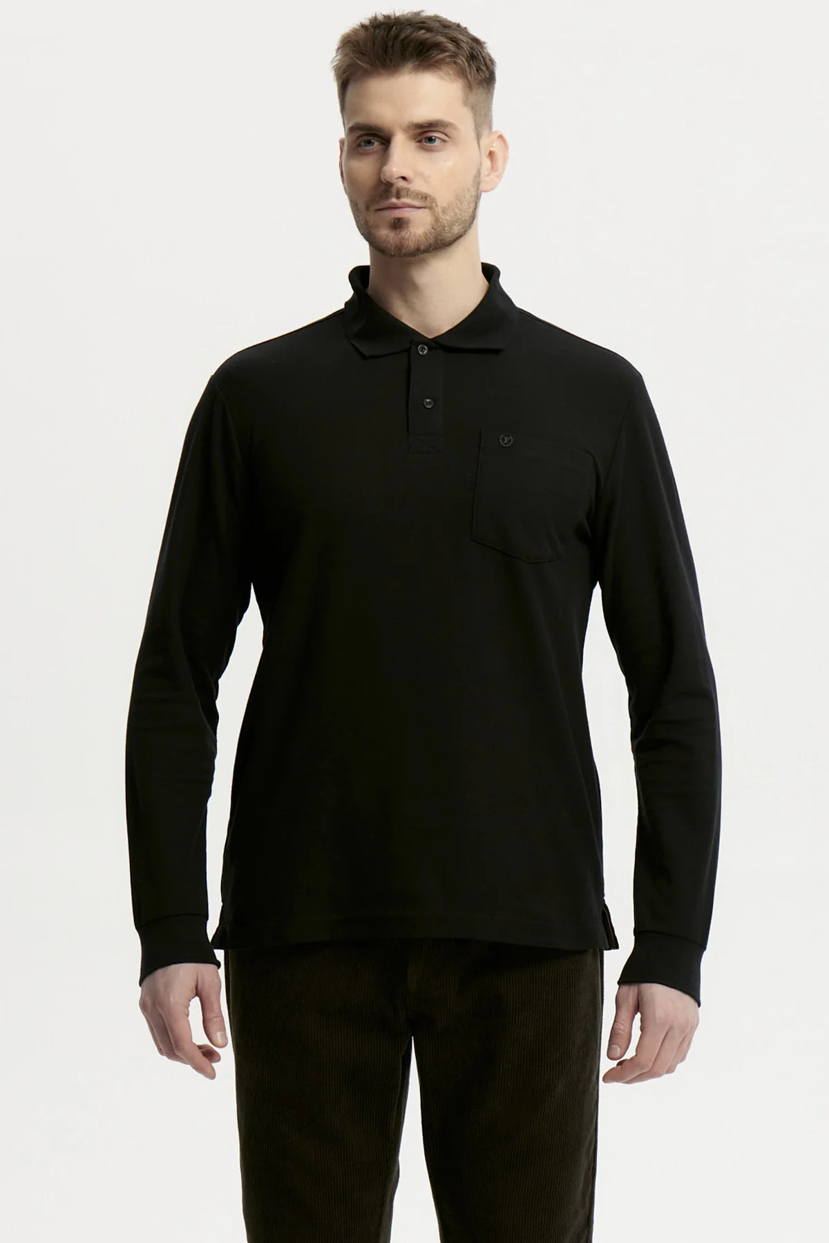Polera Hombre Pique Básica Negro - Image 2