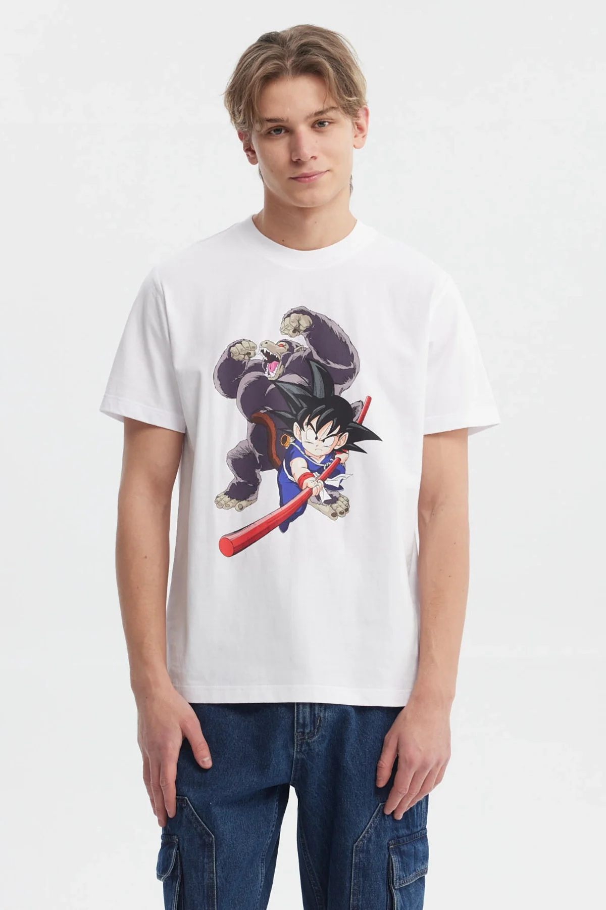 Polera Hombre Print Frontal Dragon Ball Blanco