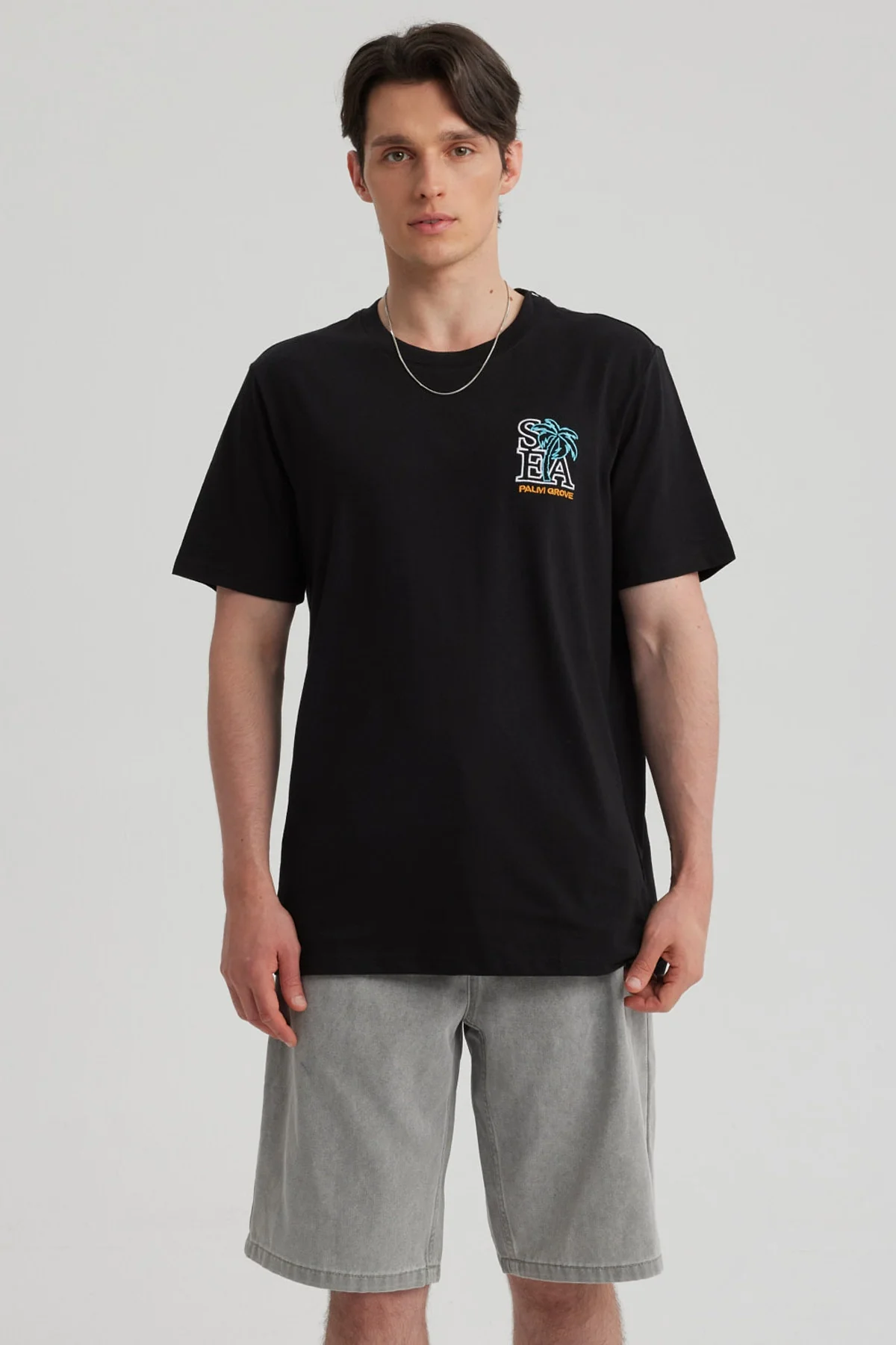 Polera Hombre Print Negro
