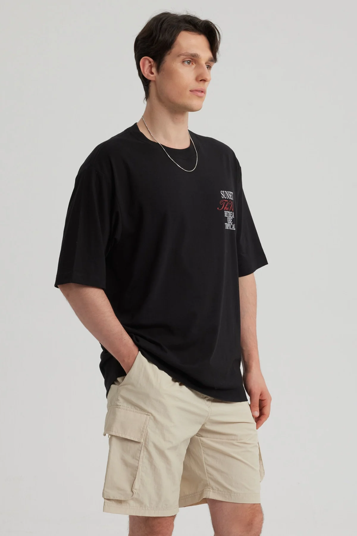 Polera Hombre Print Oversize Negro - Image 2