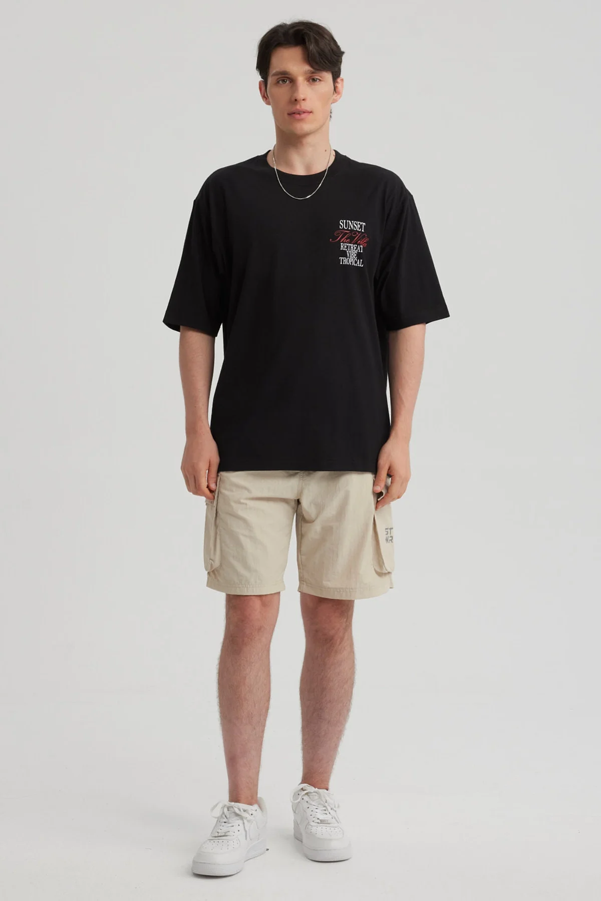 Polera Hombre Print Oversize Negro - Image 4