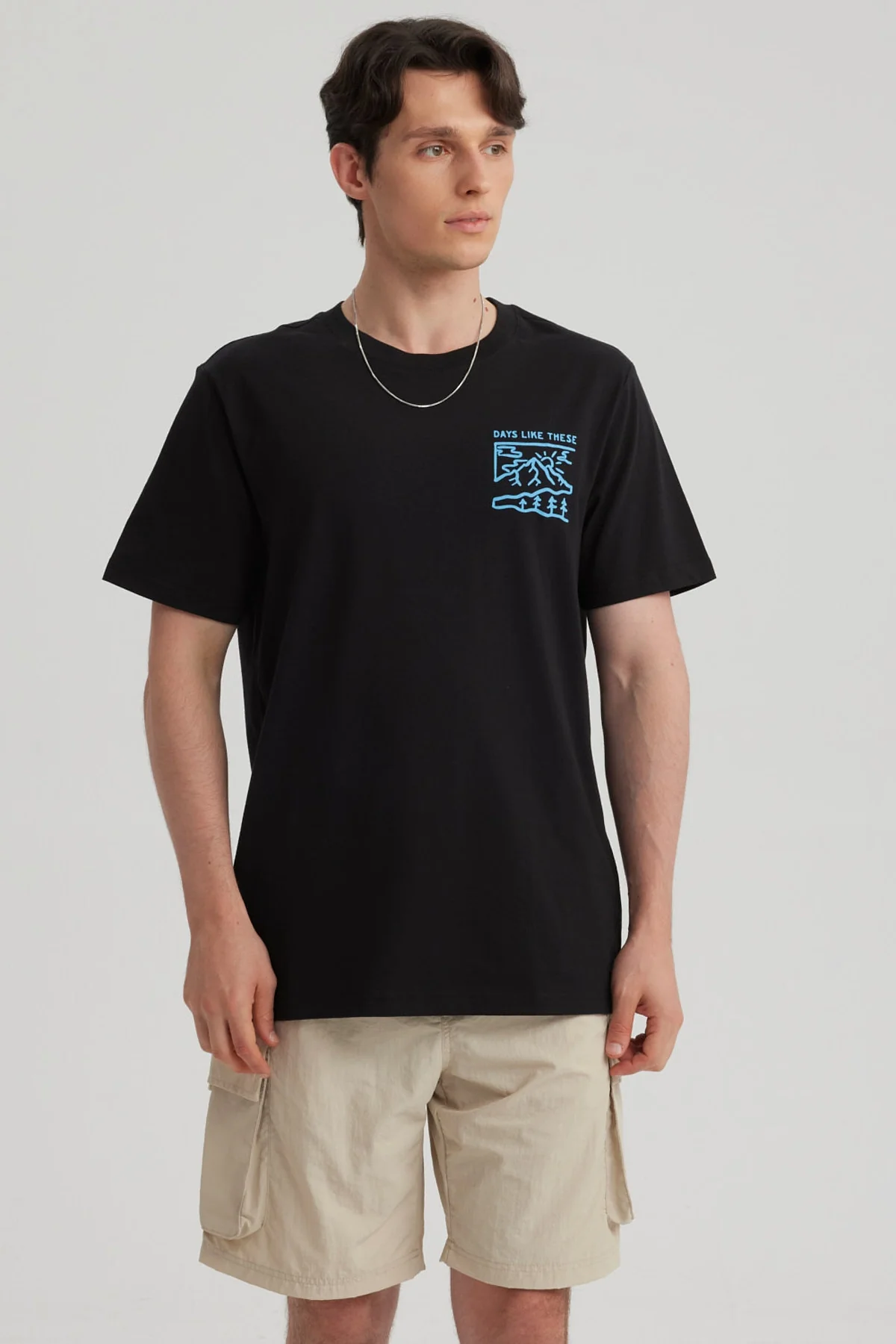 Polera Hombre Print Regular Fit Negro
