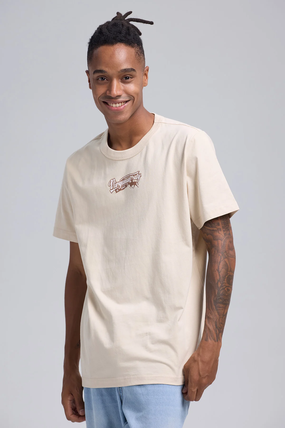 Polera Hombre Print Western Beige - Image 2