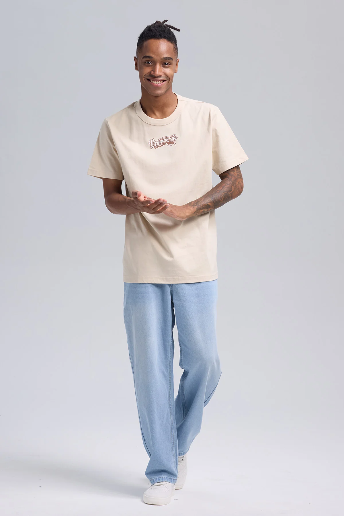 Polera Hombre Print Western Beige - Image 4