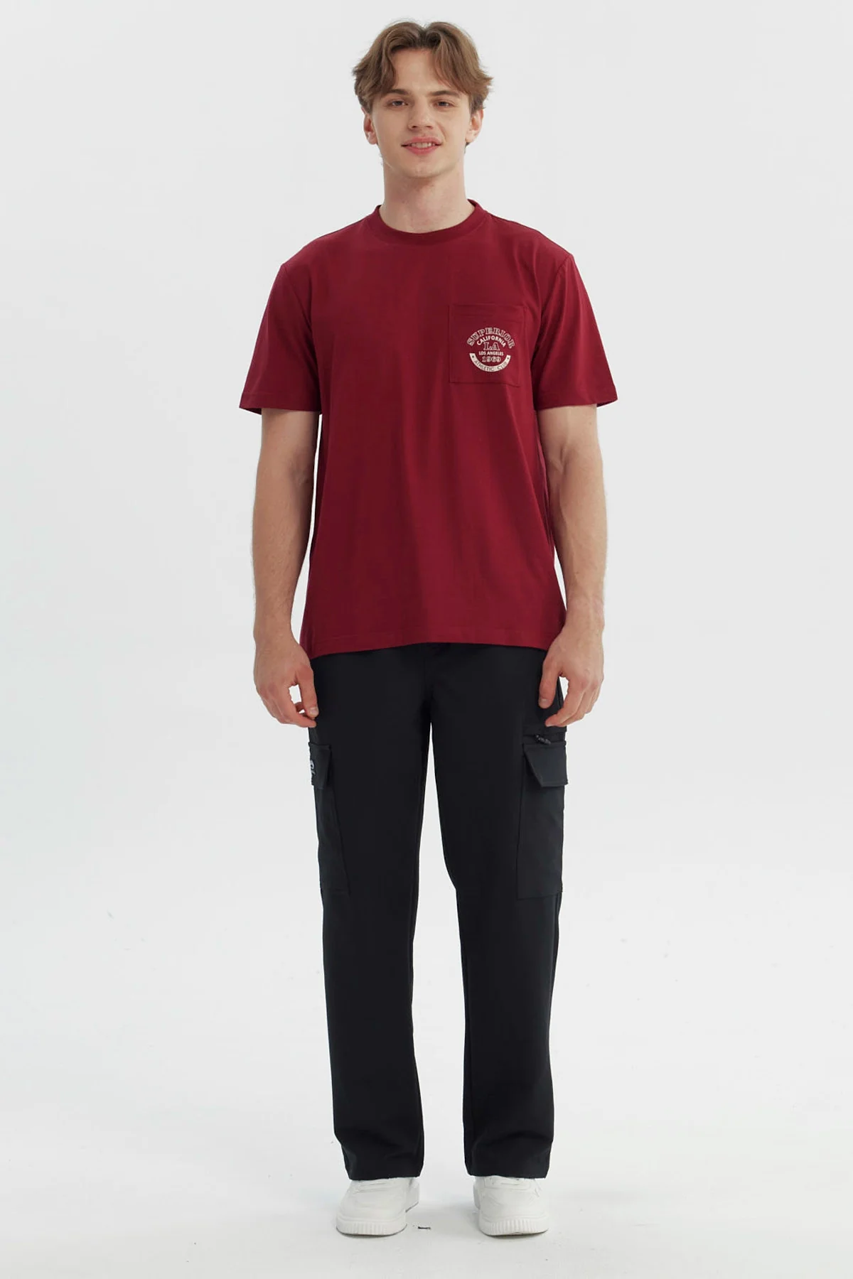 Polera Hombre Regular Burdeo - Image 4