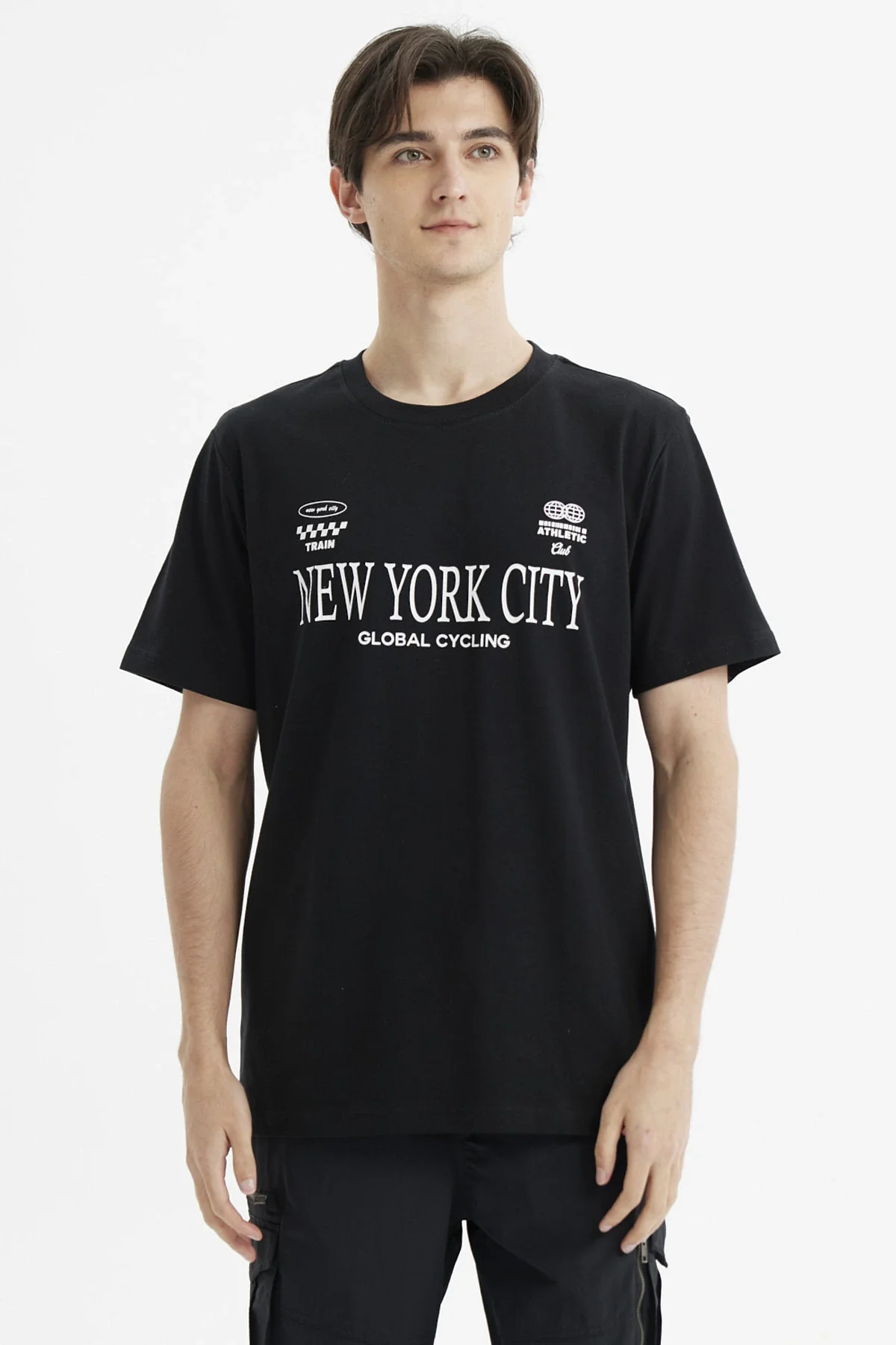 Polera Hombre Regular Fit Print New York Negro