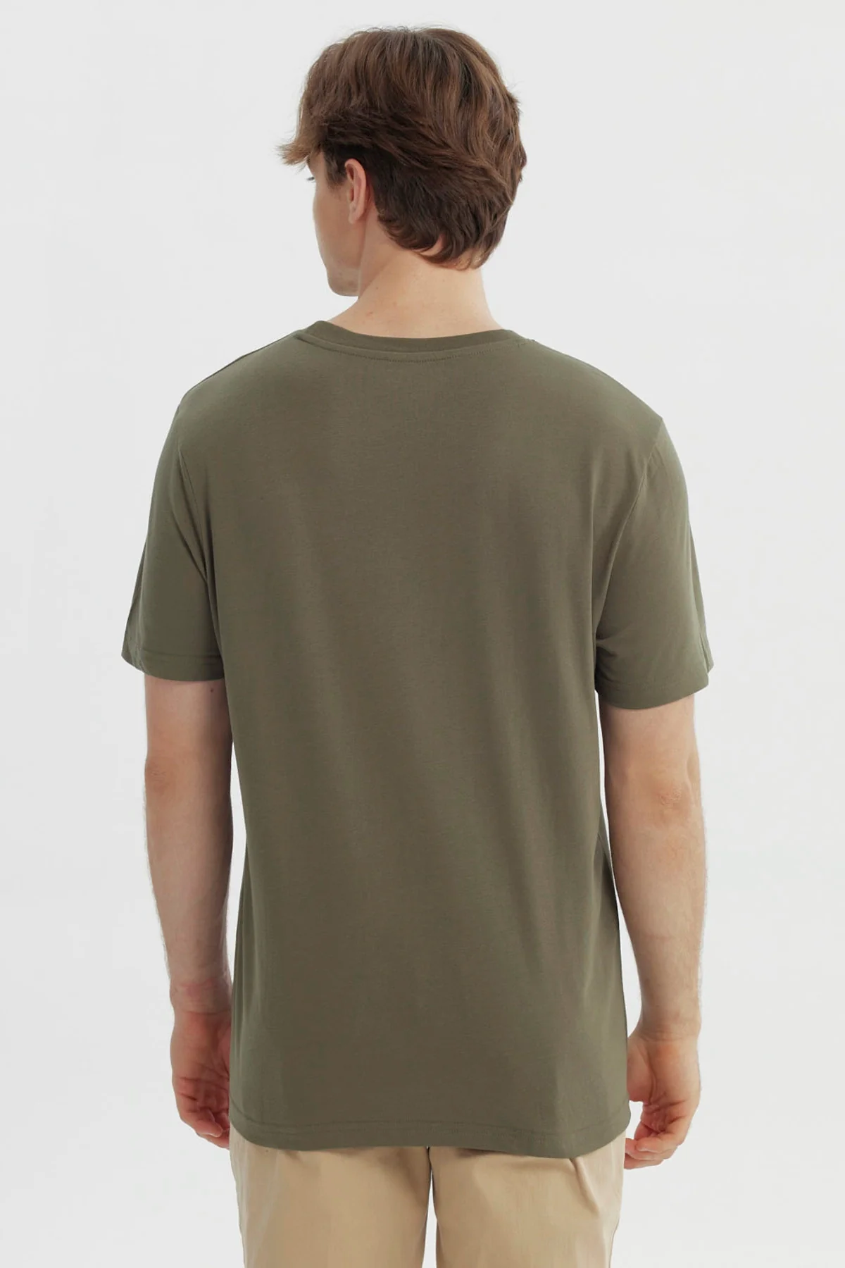 Polera Hombre Regular Verde Militar - Image 3