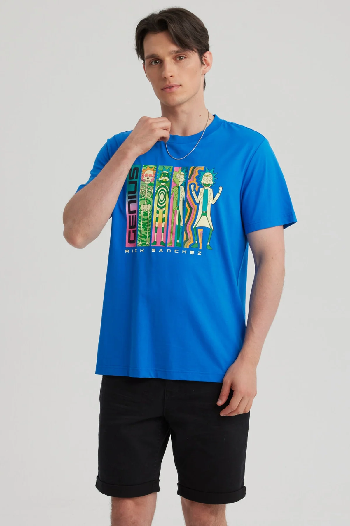 Polera Hombre Rick And Morty Azul Marino