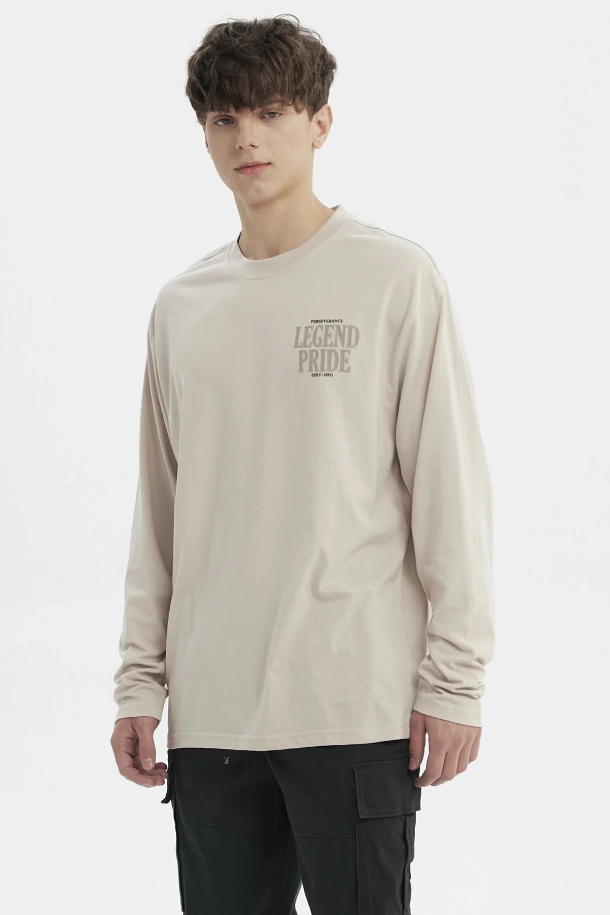 Polera Hombre Slim Beige Oscuro - Image 2