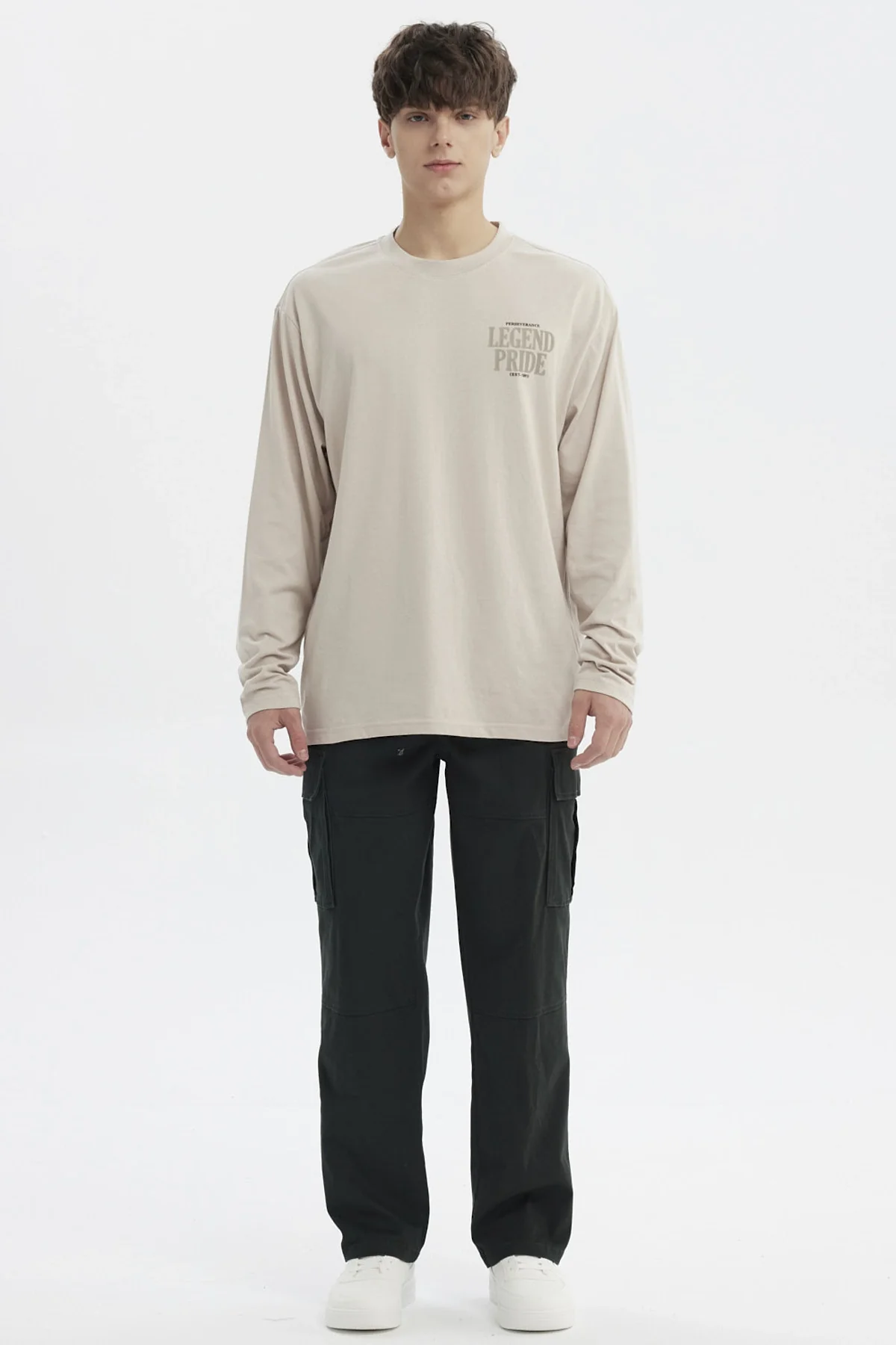 Polera Hombre Slim Beige Oscuro - Image 4