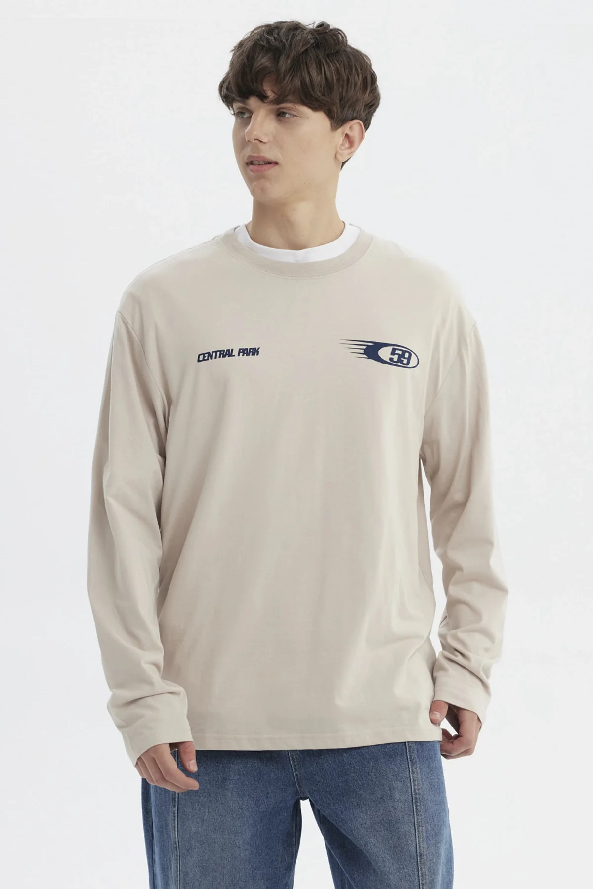 Polera Hombre Slim Beige Oscuro