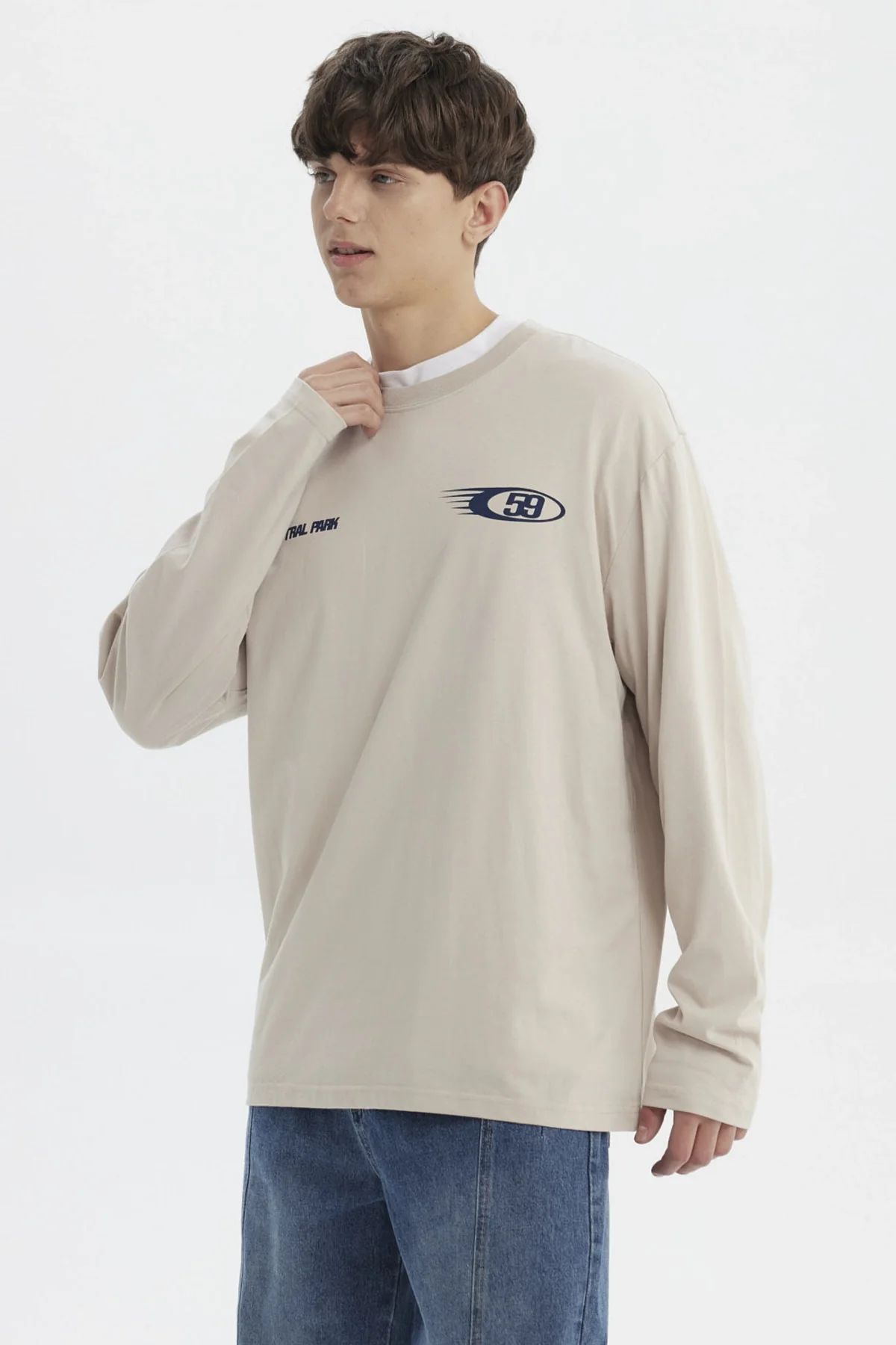 Polera Hombre Slim Beige Oscuro - Image 2