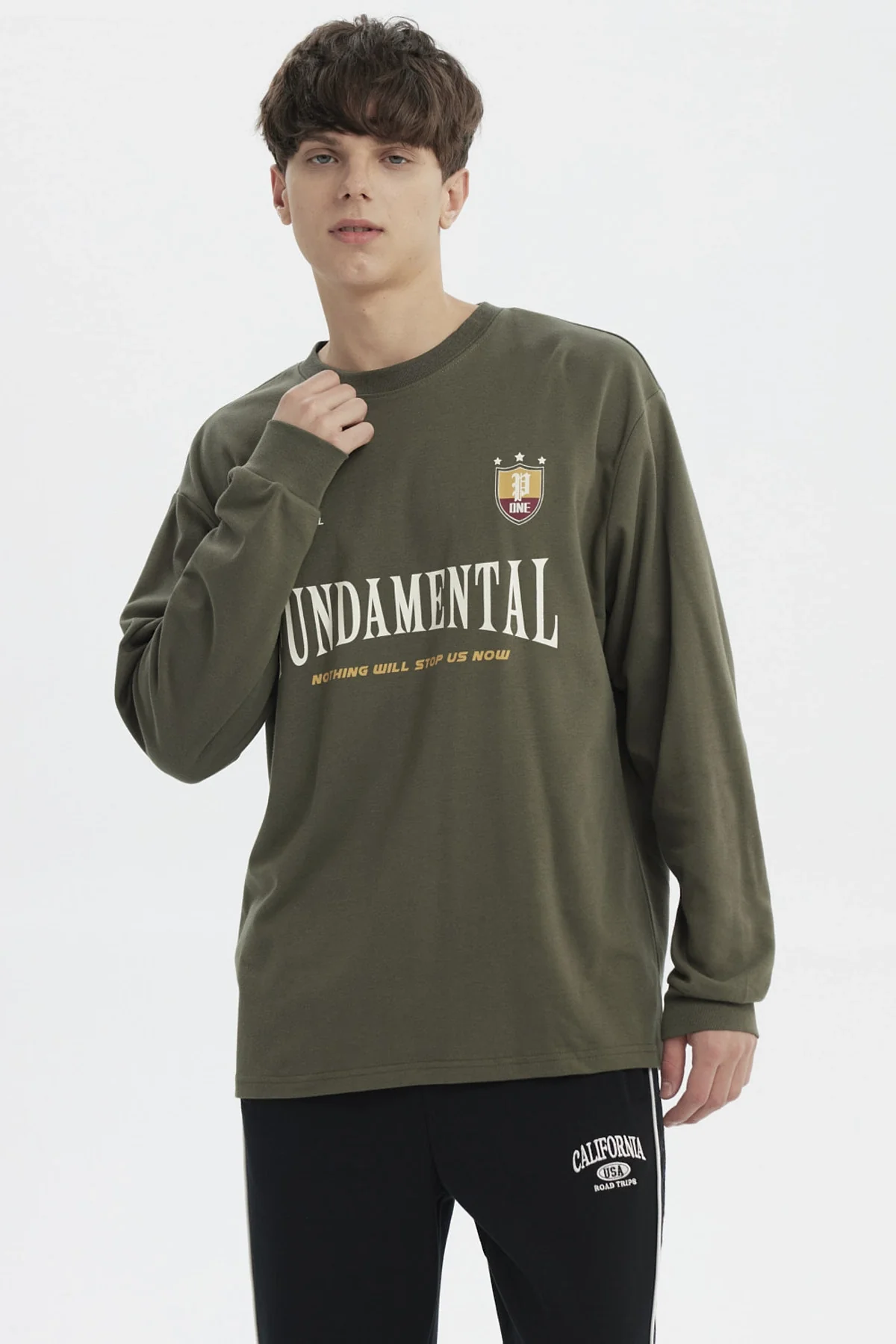 Polera Hombre Slim Verde Militar