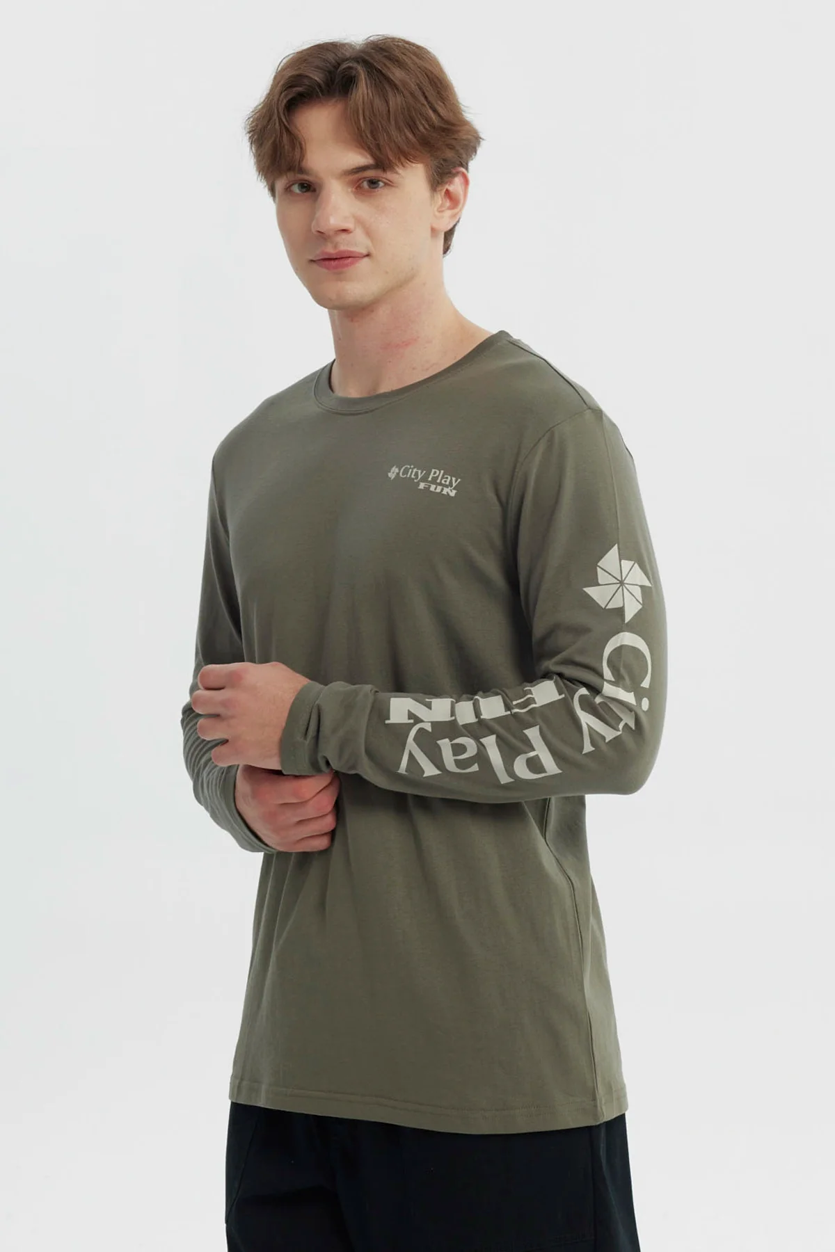 Polera Hombre Slim Verde Militar - Image 2