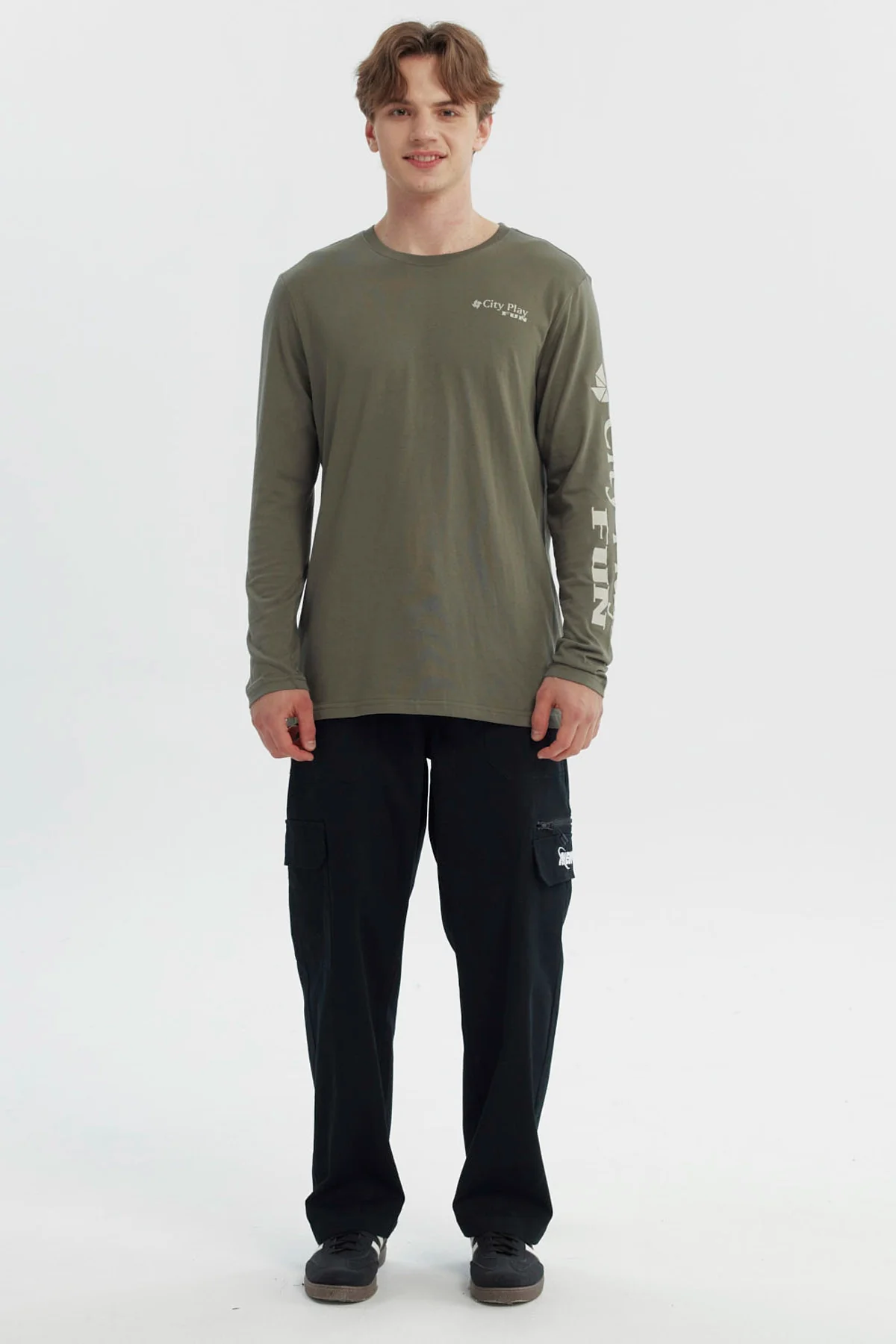 Polera Hombre Slim Verde Militar - Image 4