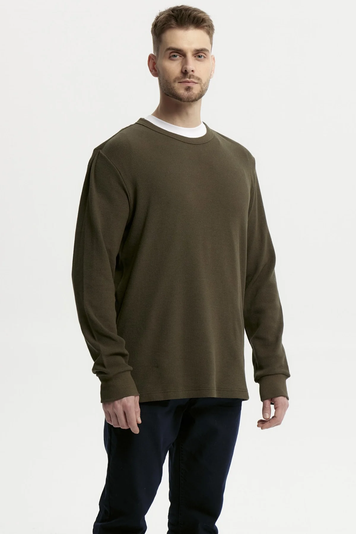 Polera Hombre Slim Verde Olivo - Image 2