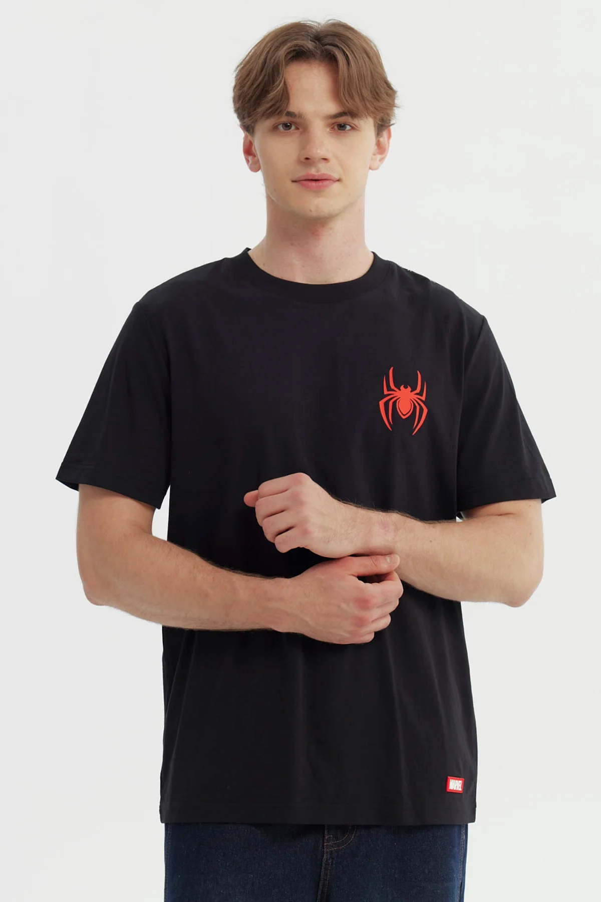 Polera Hombre Spiderman Negro