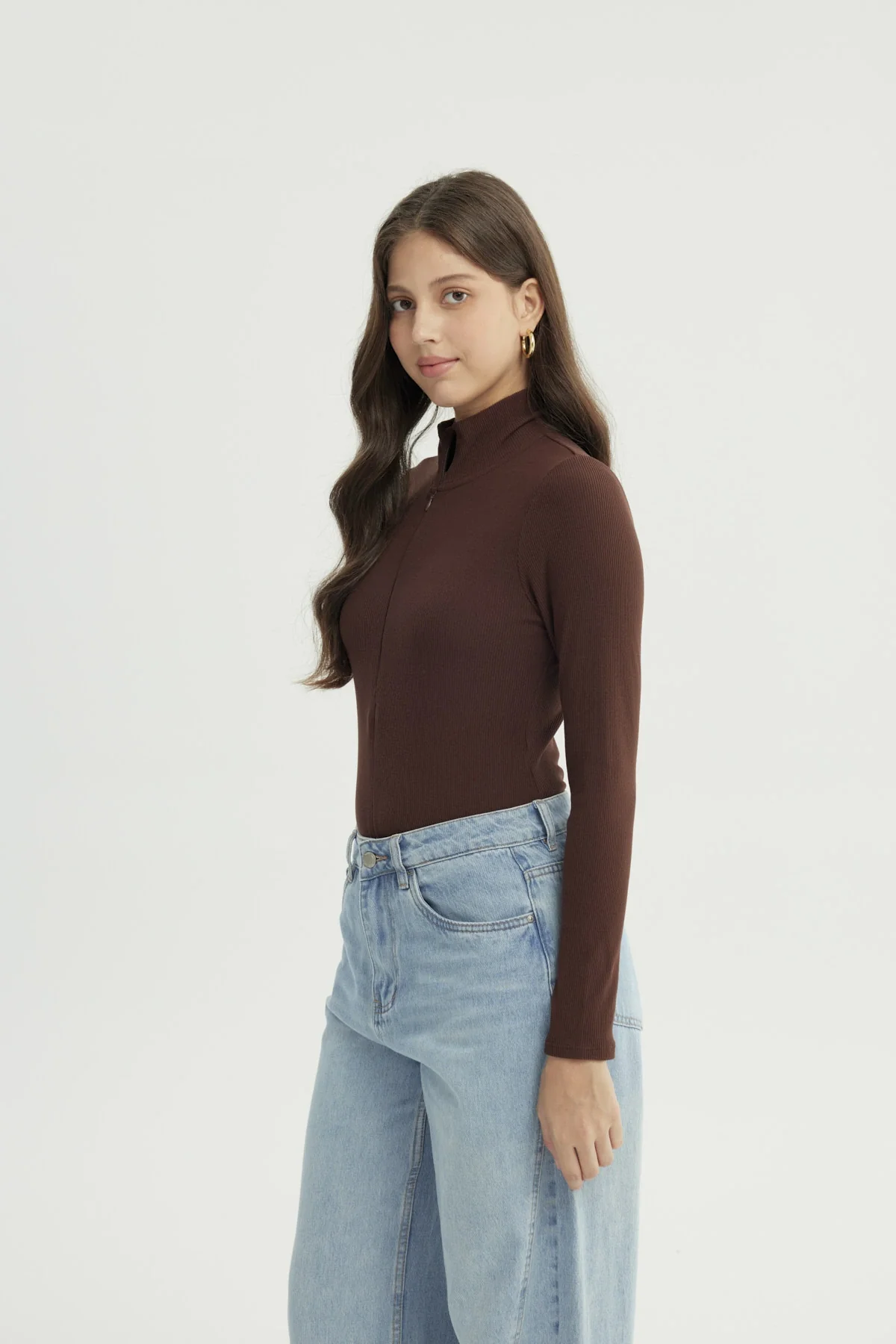 Polera Mujer Ajustada Café - Image 2