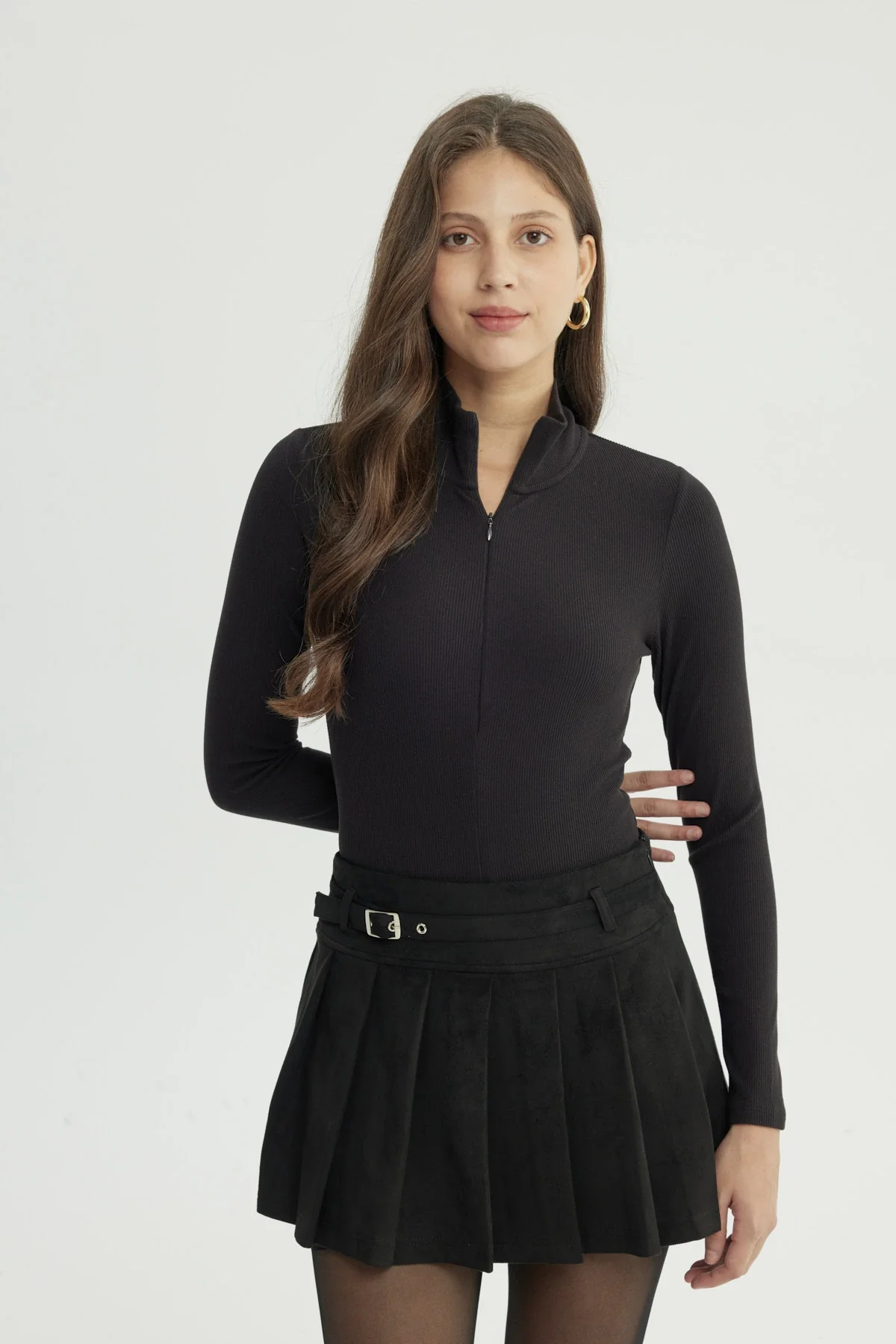 Polera Mujer Ajustada Negro