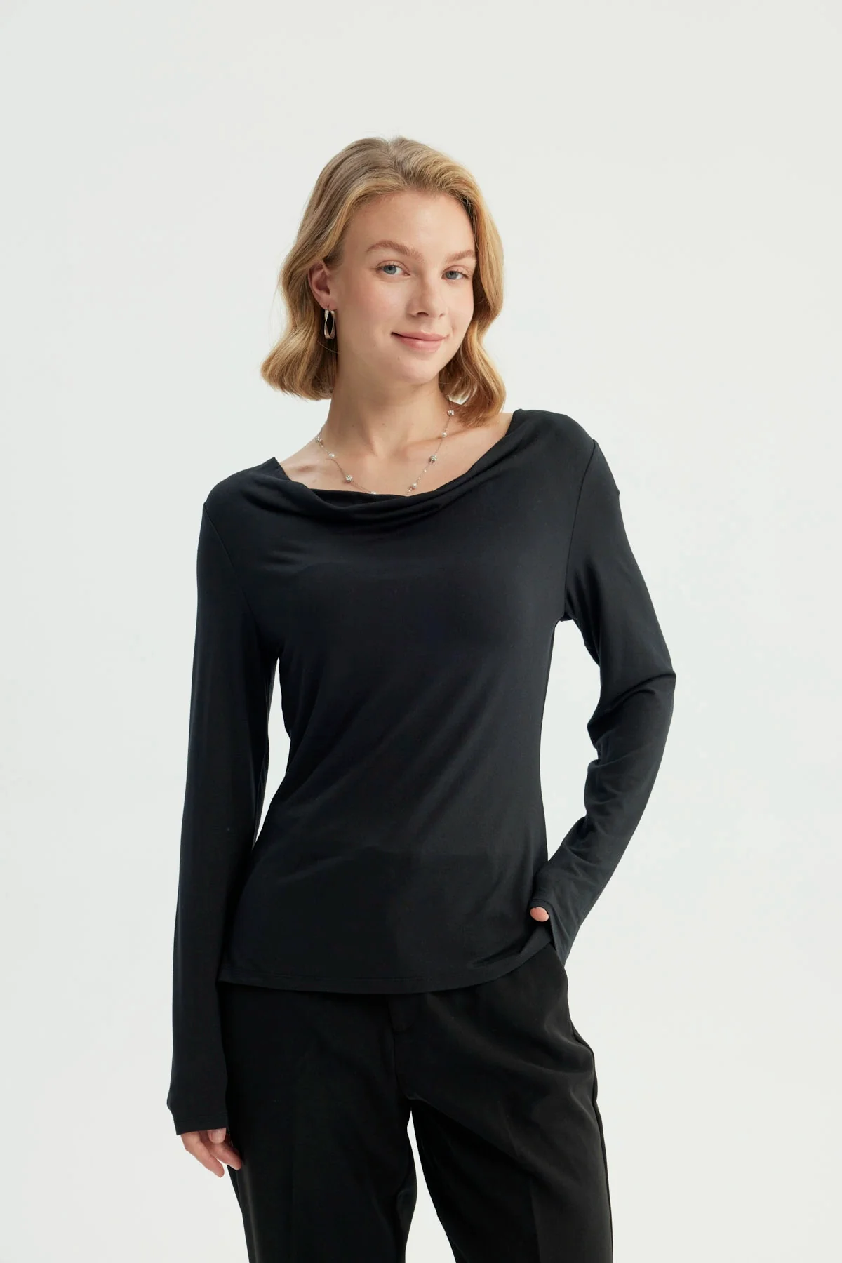 Polera Mujer Ajustada Negro