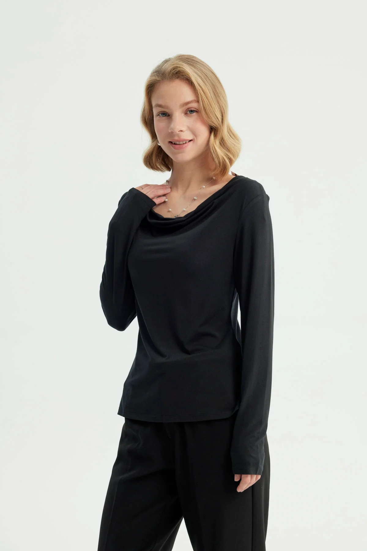 Polera Mujer Ajustada Negro - Image 2