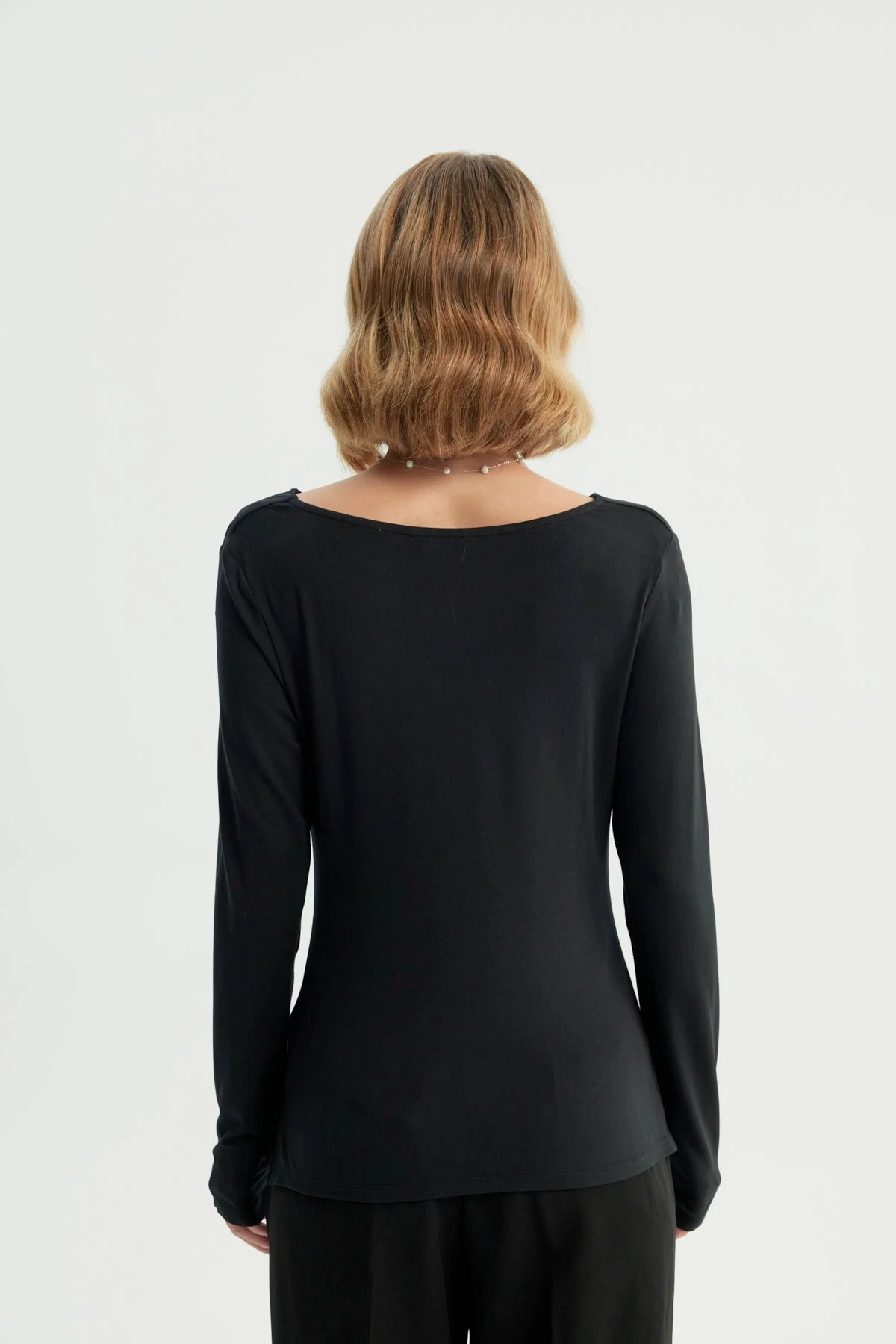 Polera Mujer Ajustada Negro - Image 3