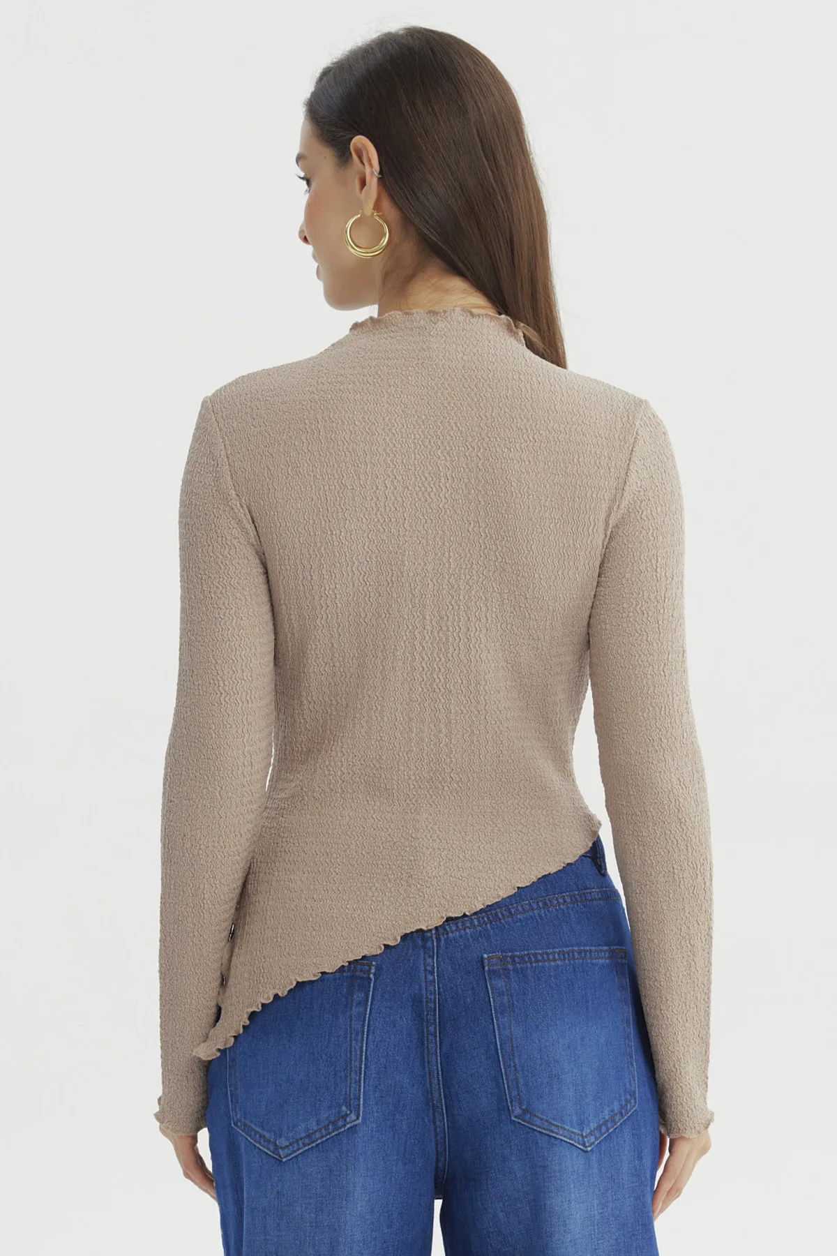 Polera Mujer Ajustado Beige - Image 3