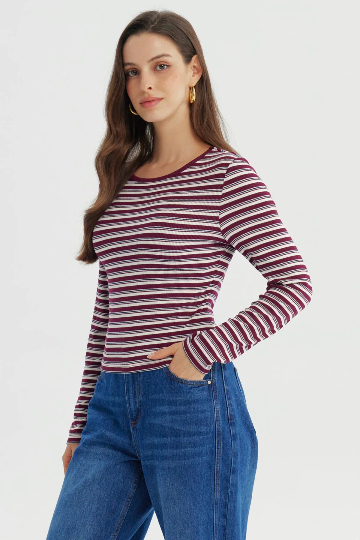 Polera Mujer Ajustado Burdeo - Image 2