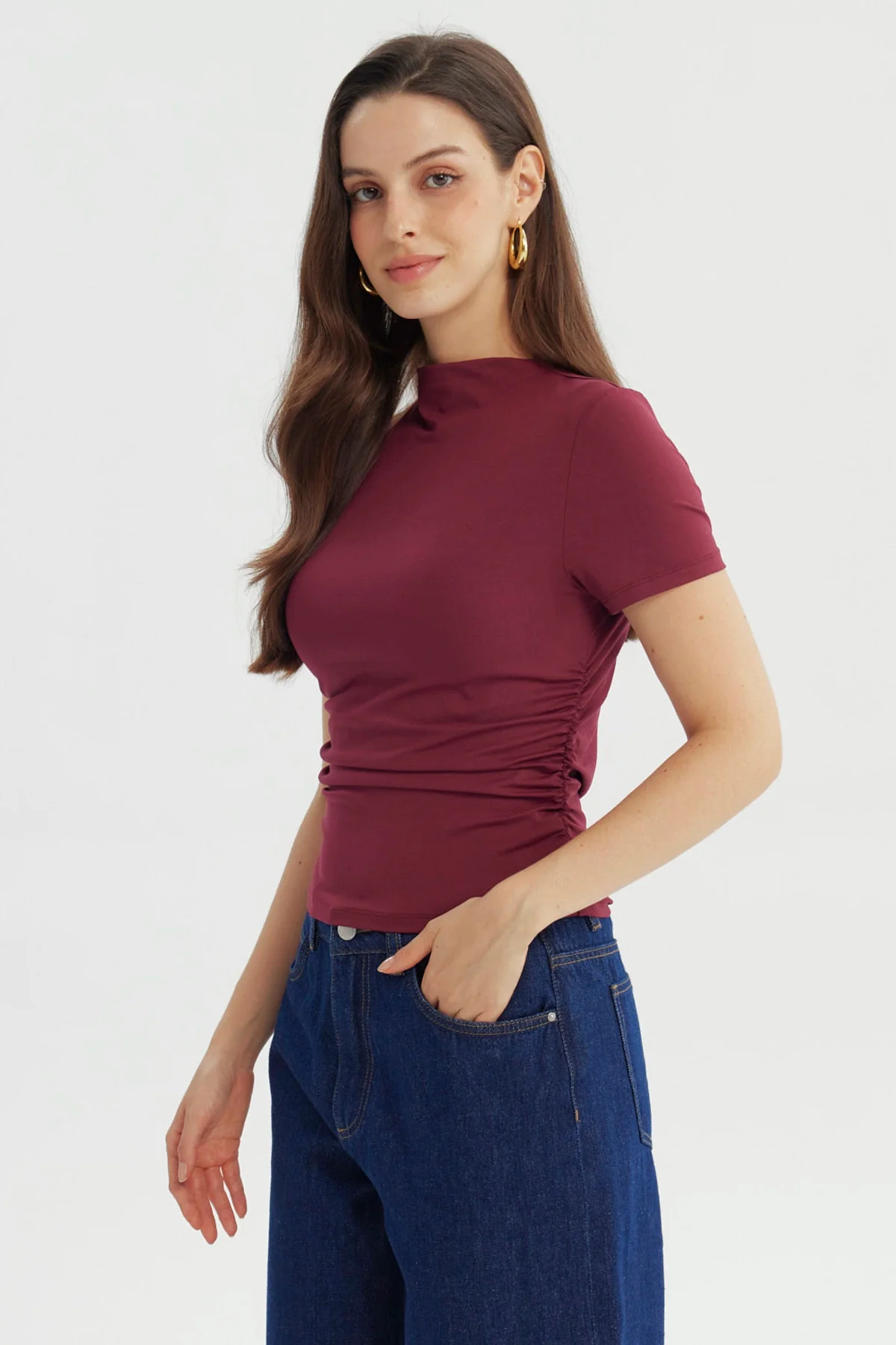 Polera Mujer Ajustado Burdeo - Image 2