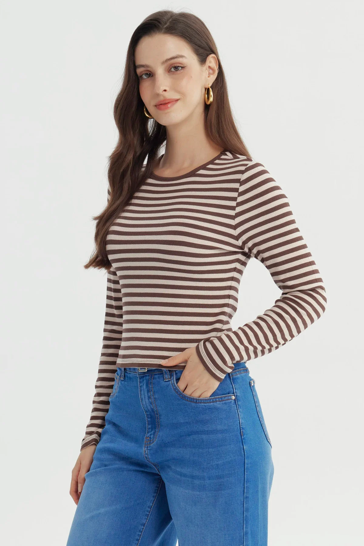 Polera Mujer Ajustado Café - Image 2