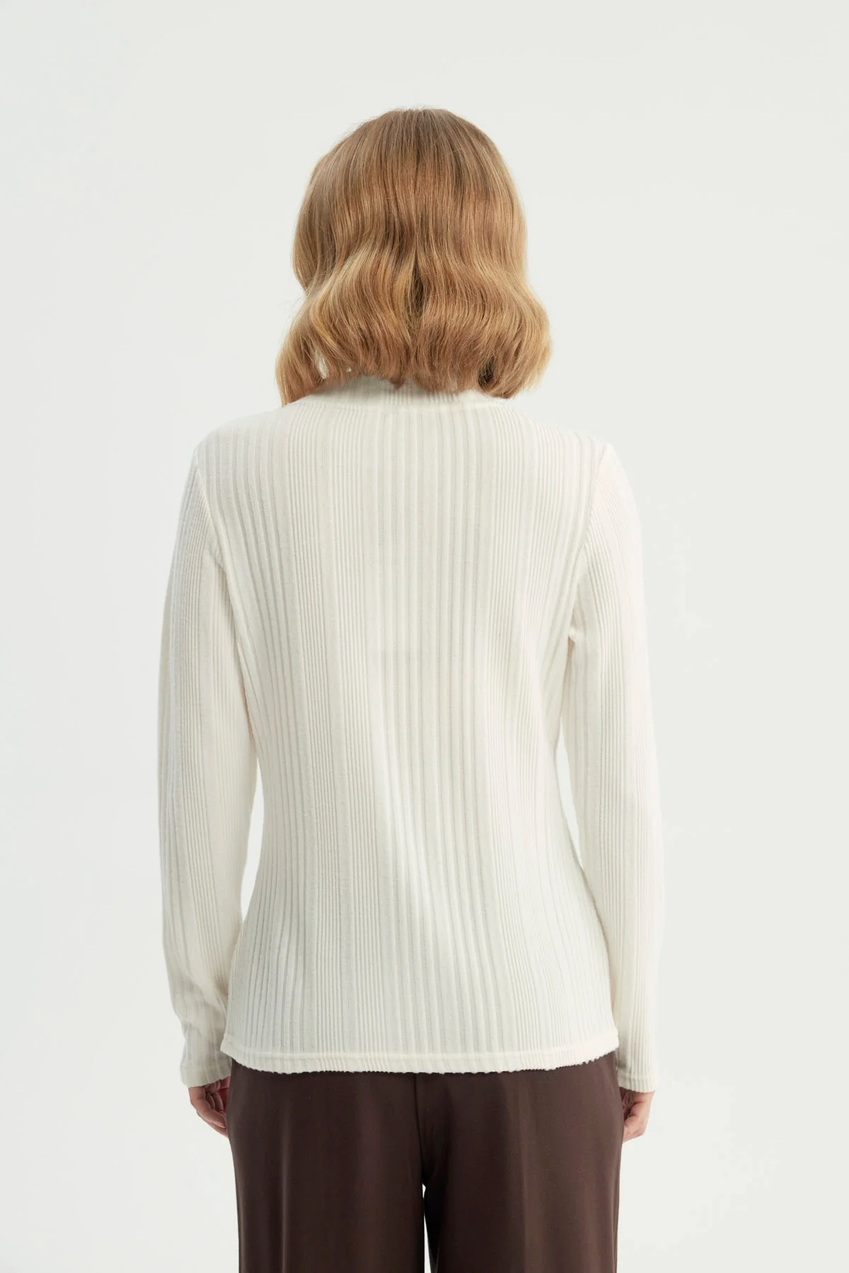 Polera Mujer Ajustado Crema - Image 3