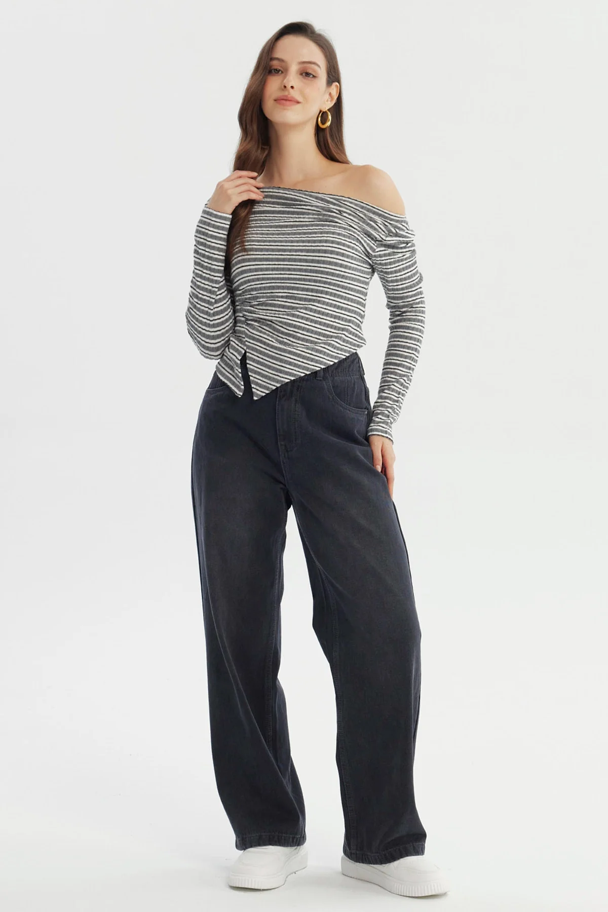 Polera Mujer Ajustado Gris - Image 4