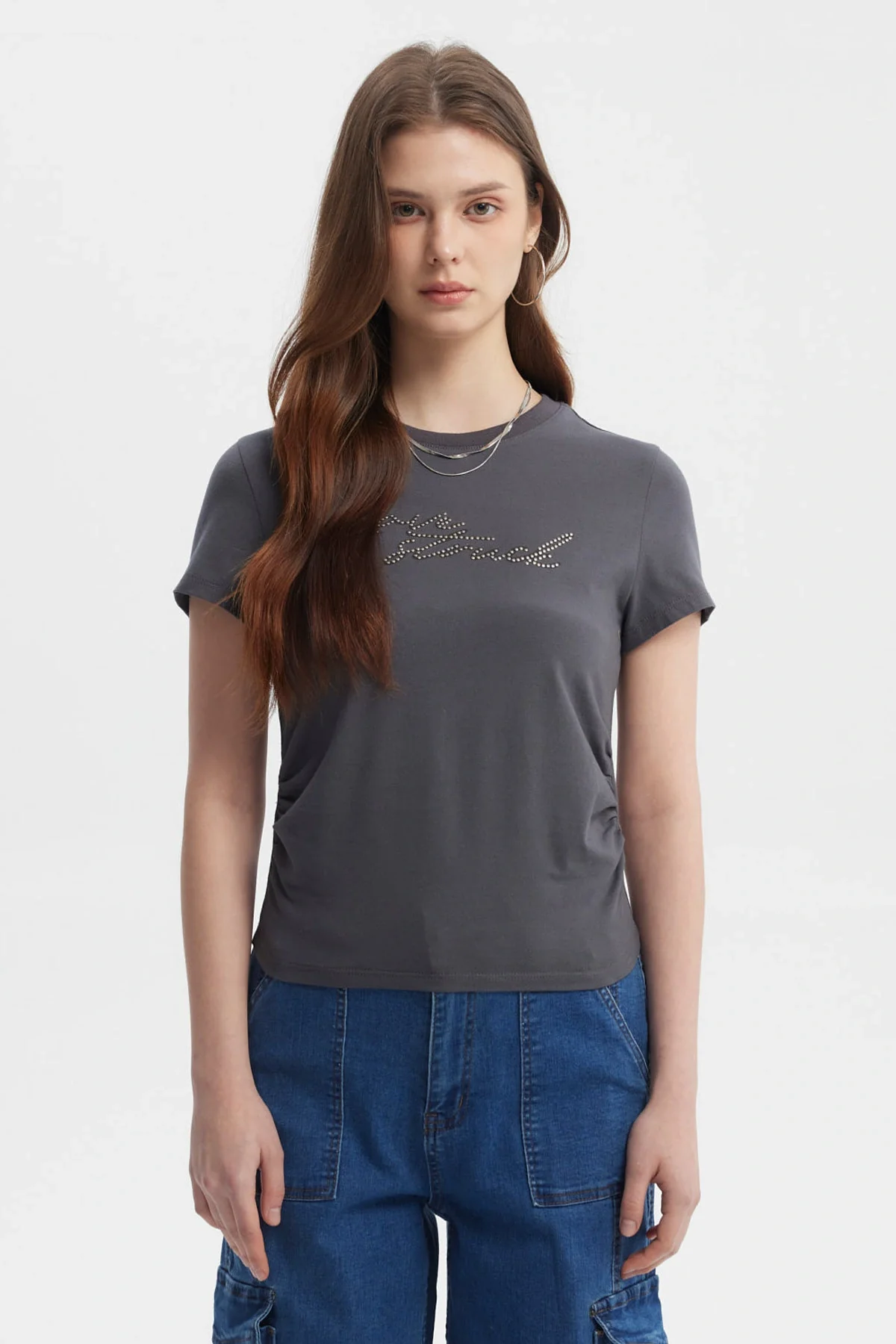Polera Mujer Ajustado Gris Marengo