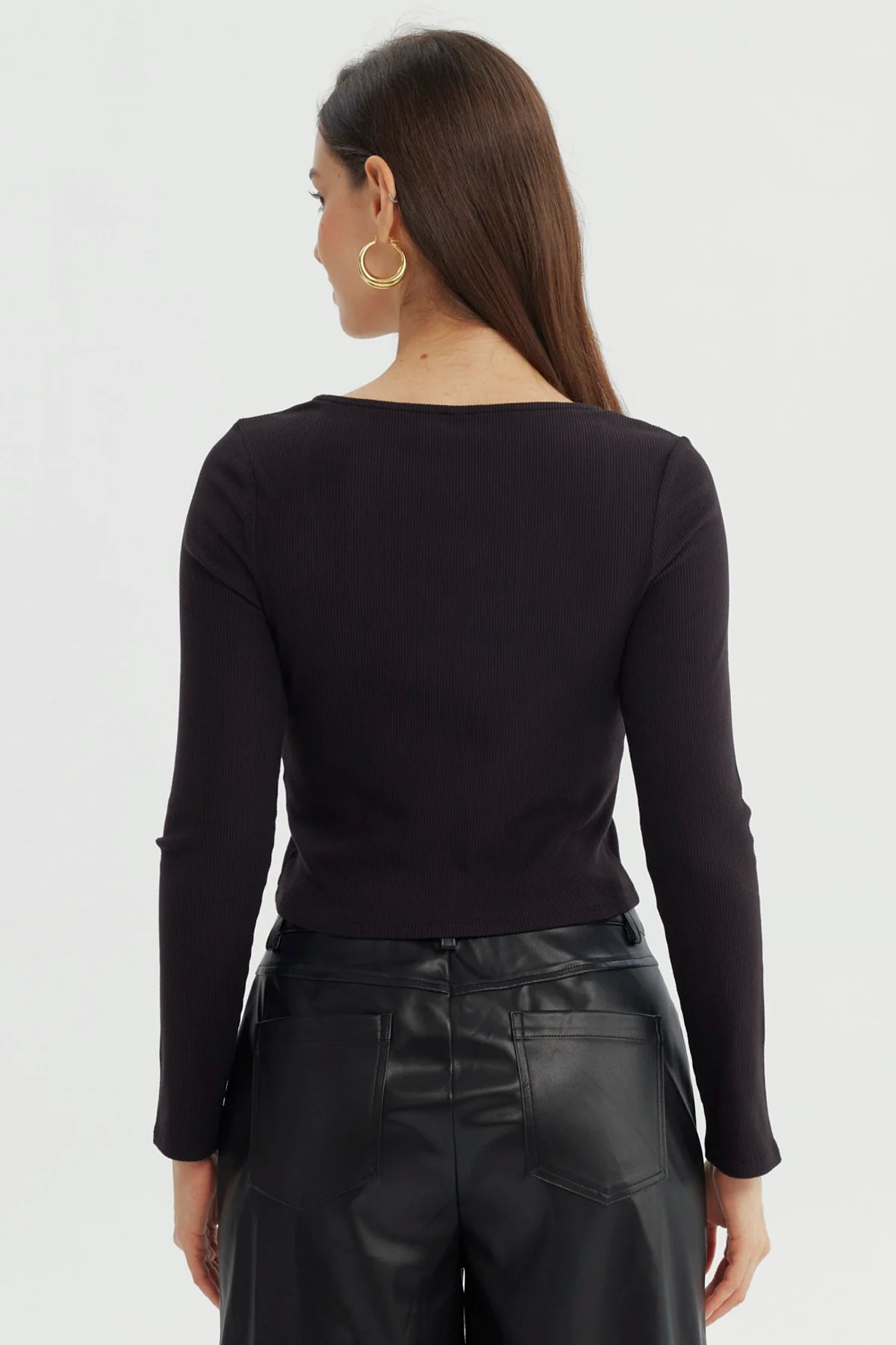 Polera Mujer Ajustado Negro - Image 3