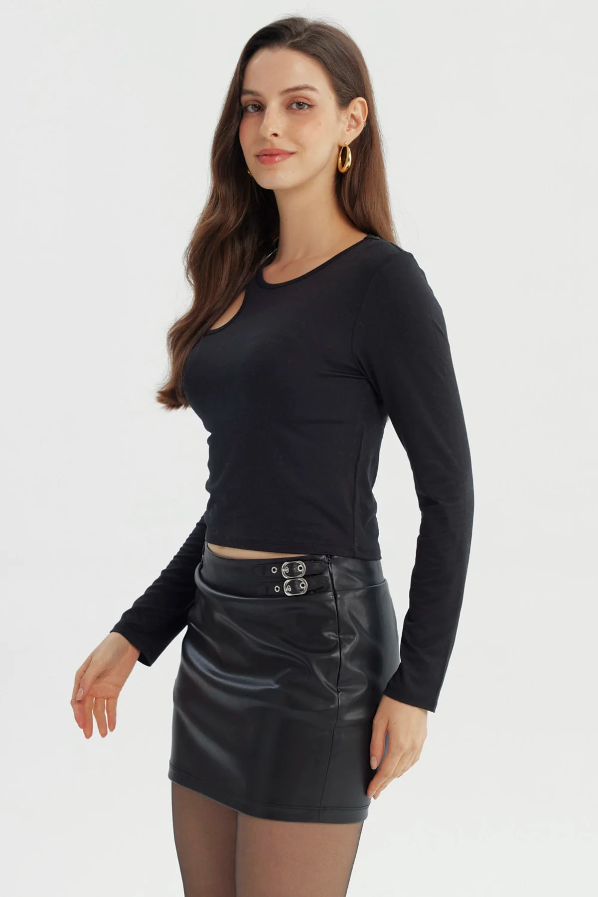 Polera Mujer Ajustado Negro - Image 2