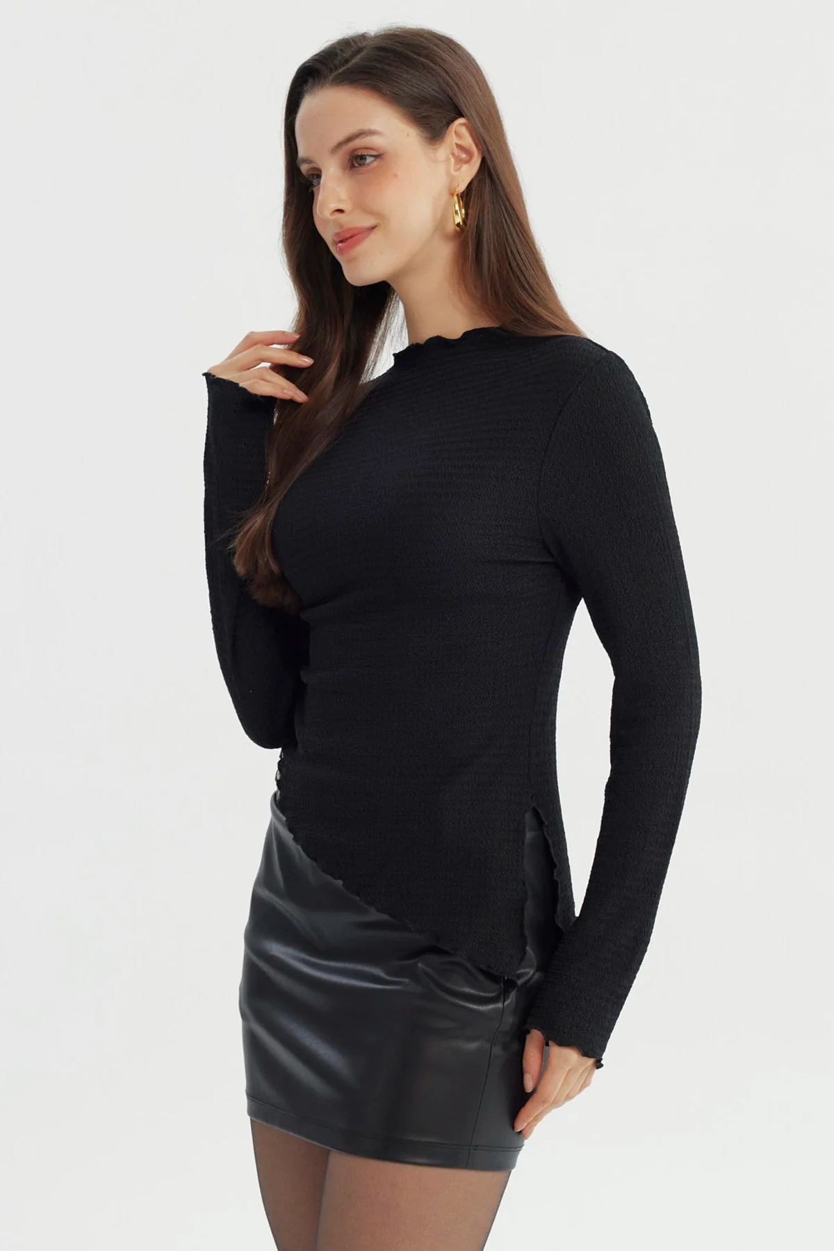 Polera Mujer Ajustado Negro - Image 2