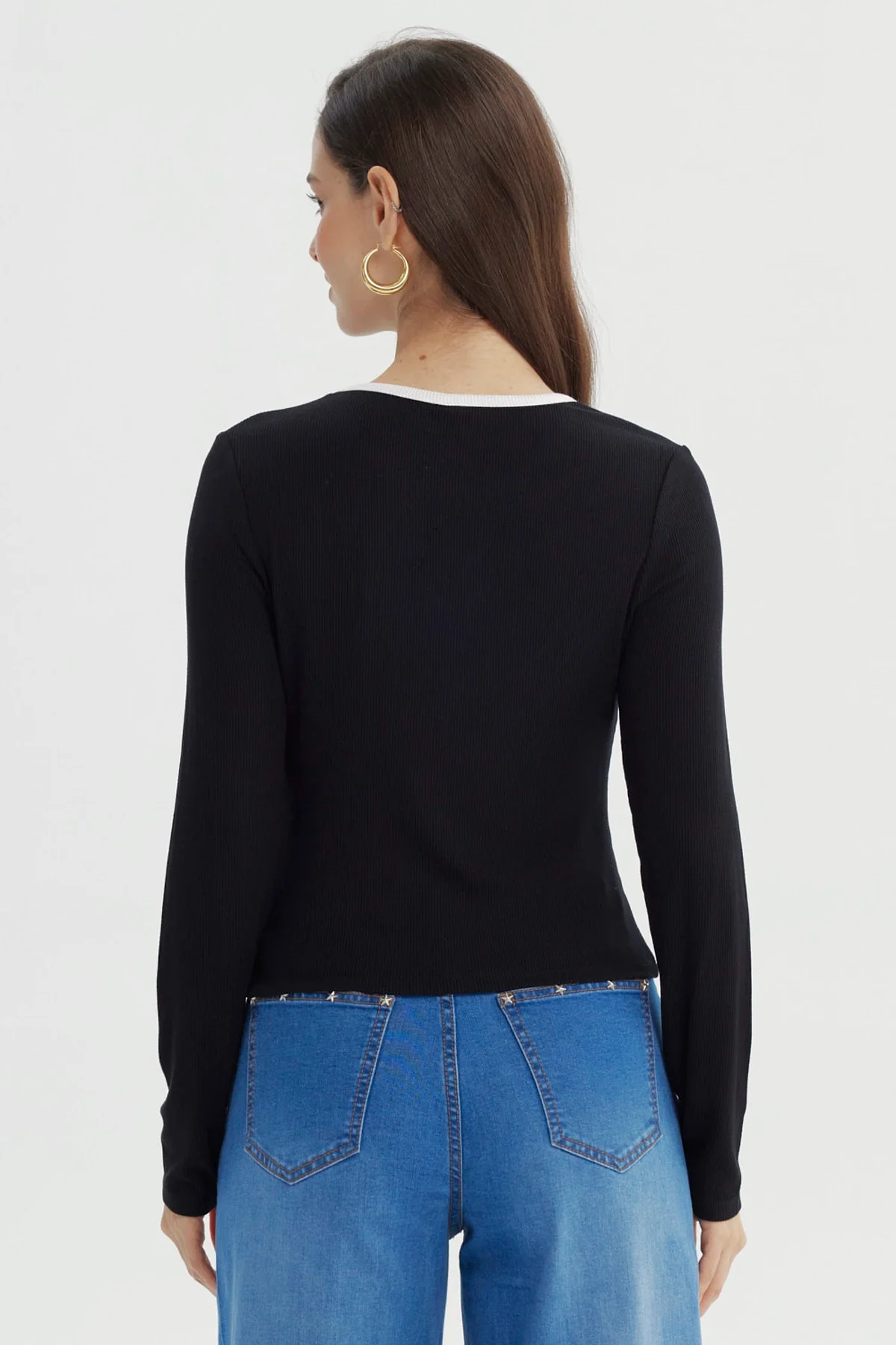 Polera Mujer Ajustado Negro - Image 3