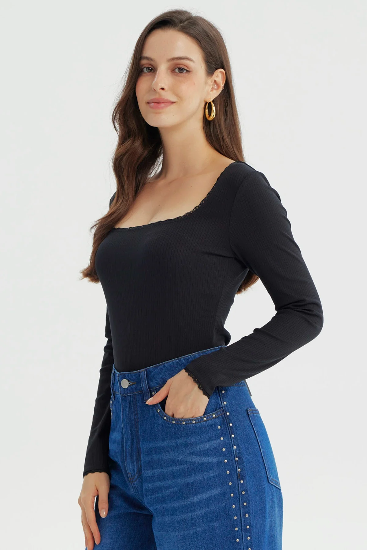 Polera Mujer Ajustado Negro - Image 2