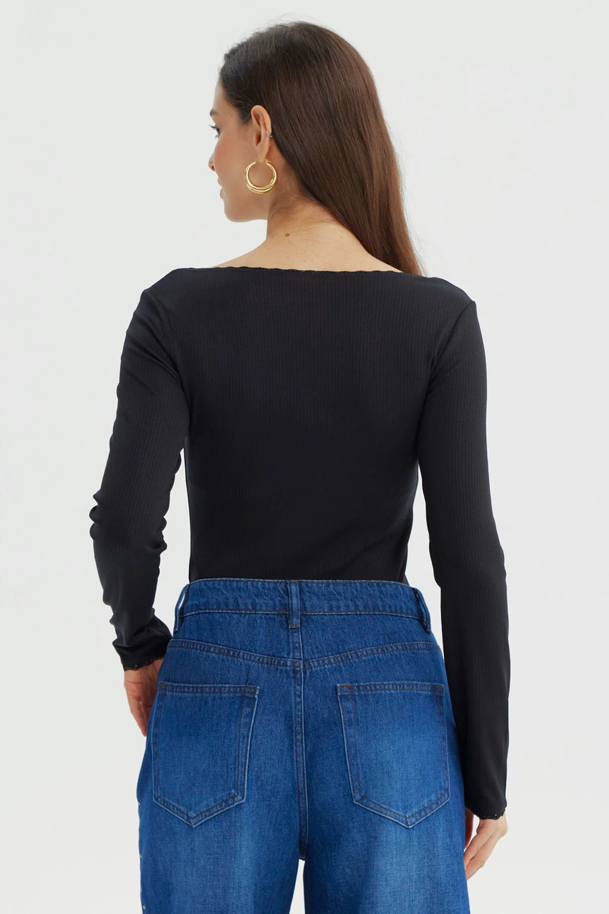 Polera Mujer Ajustado Negro - Image 3