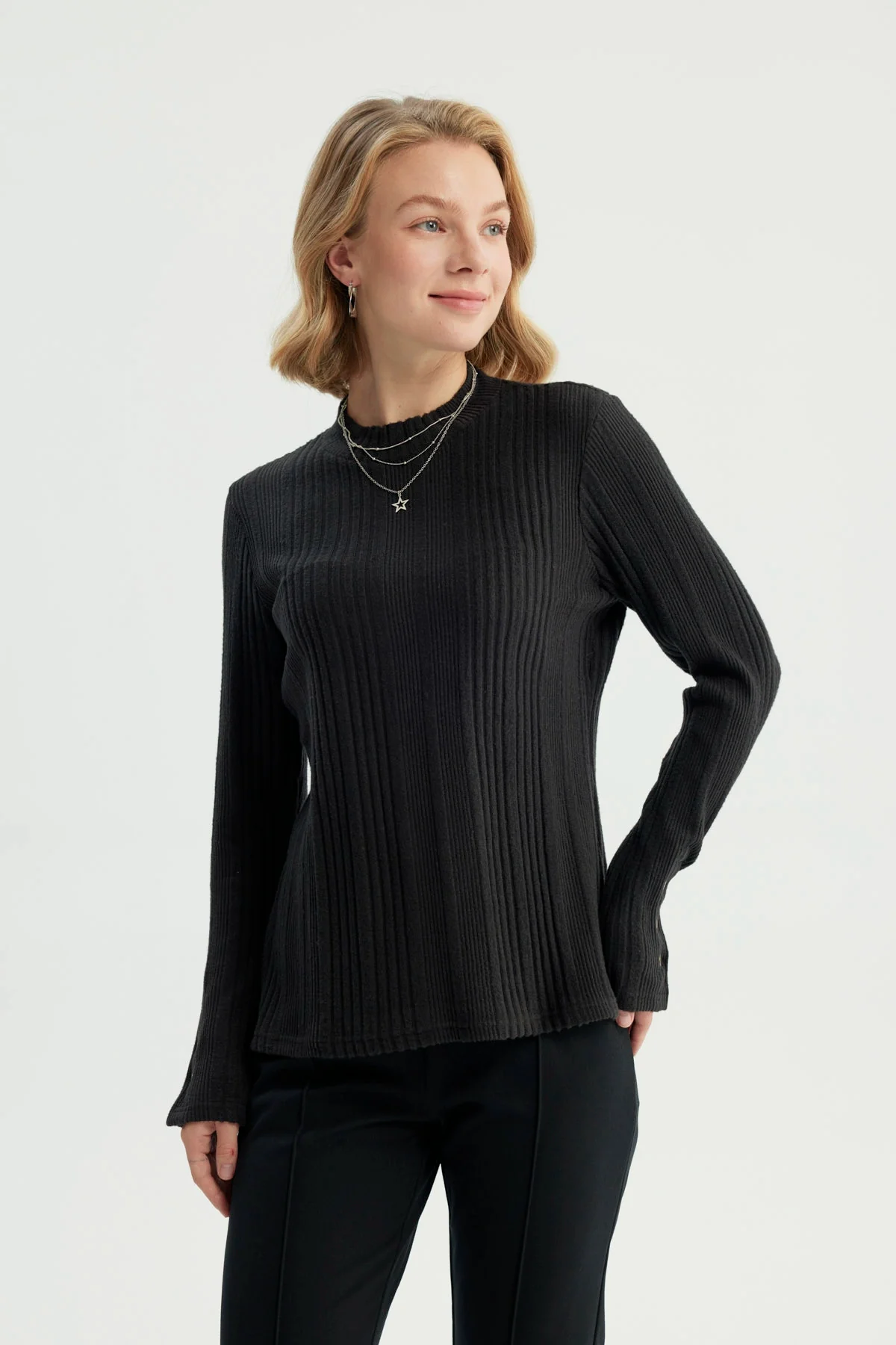Polera Mujer Ajustado Negro