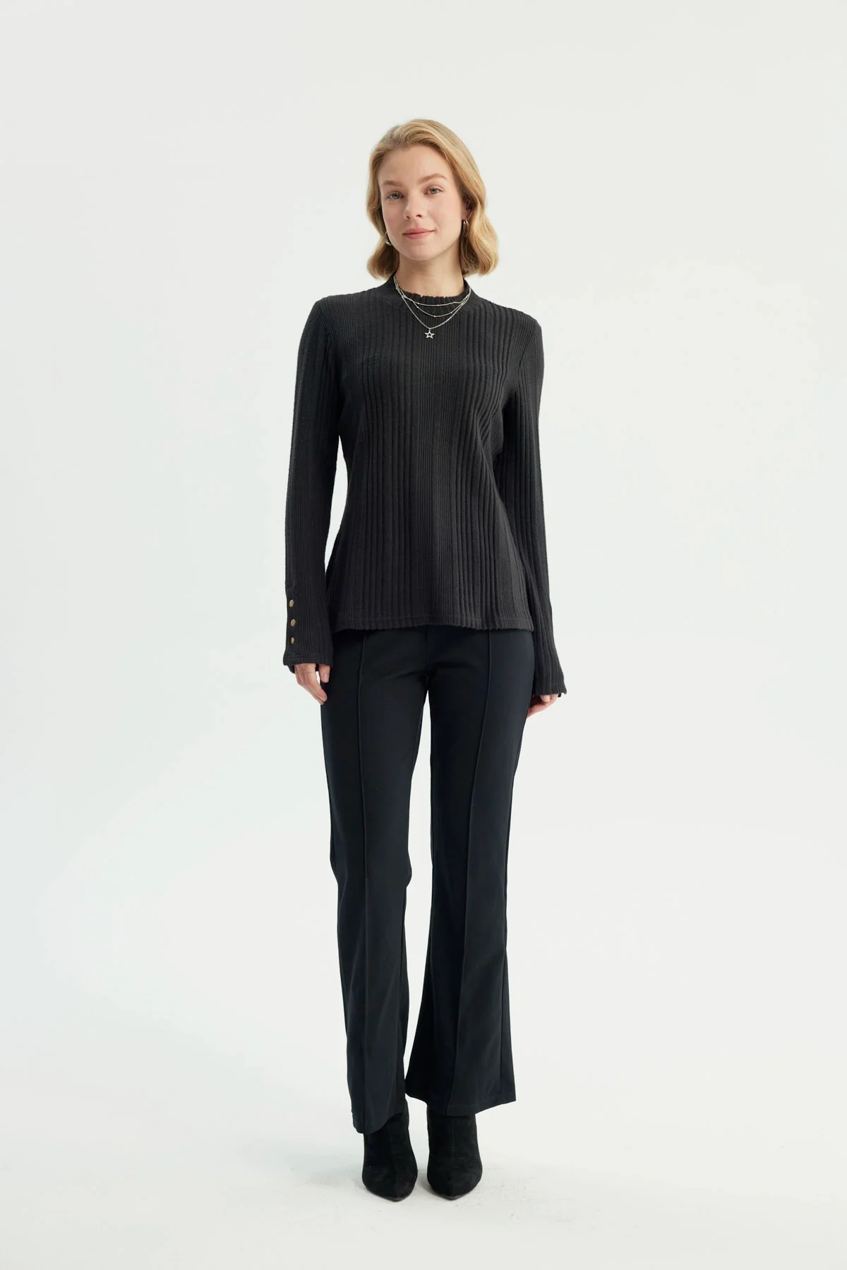 Polera Mujer Ajustado Negro - Image 4
