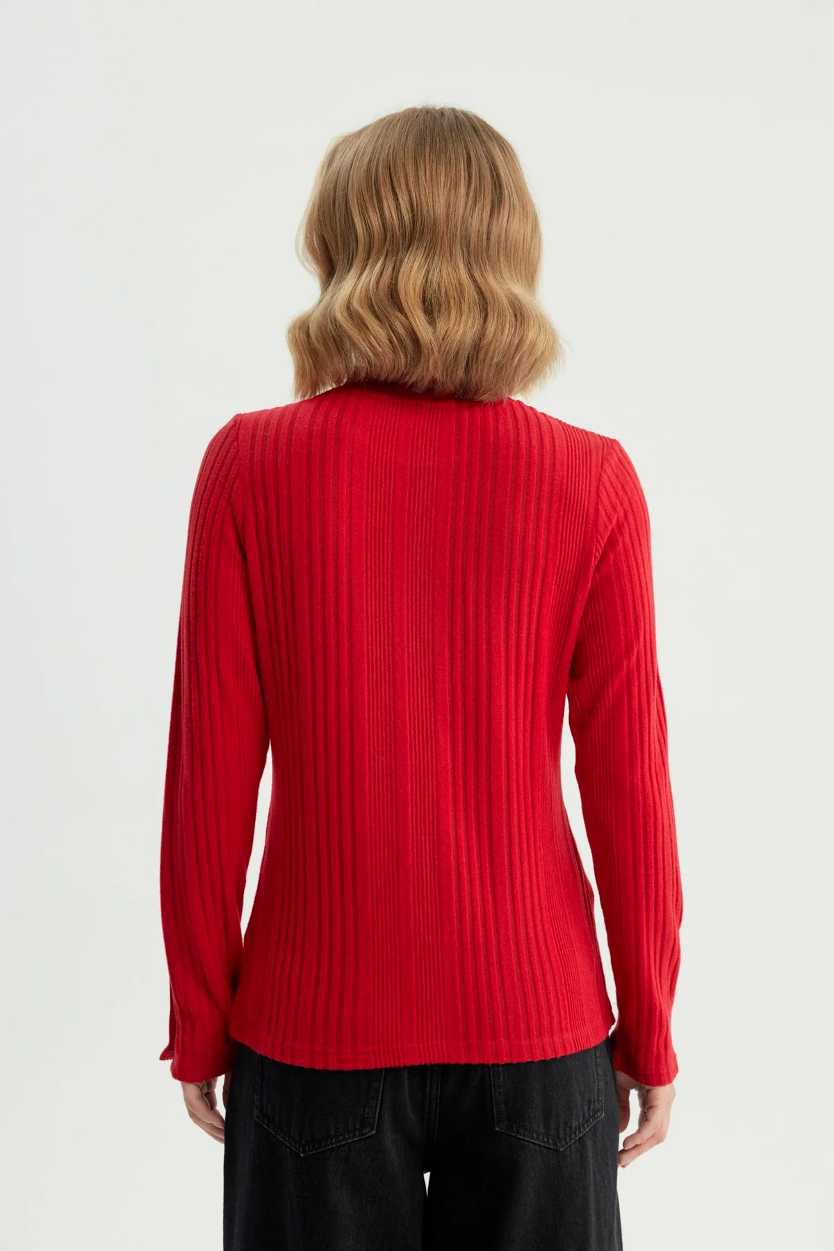 Polera Mujer Ajustado Rojo - Image 3